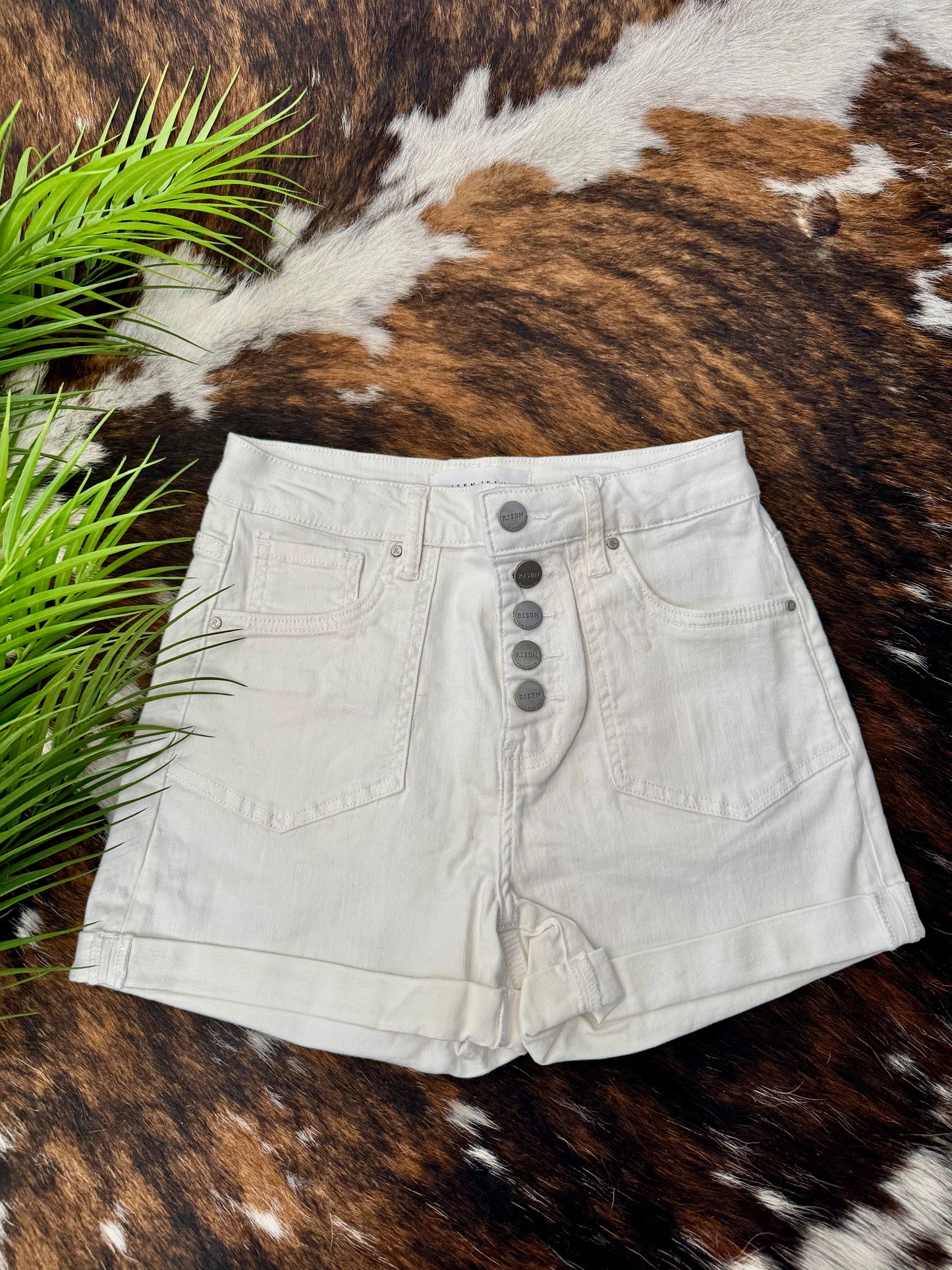 Ready When You Are White Risen Shorts