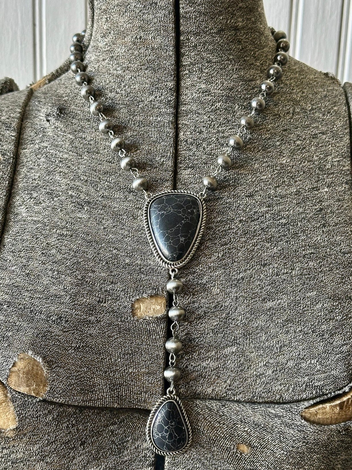 Black Lariat Necklace