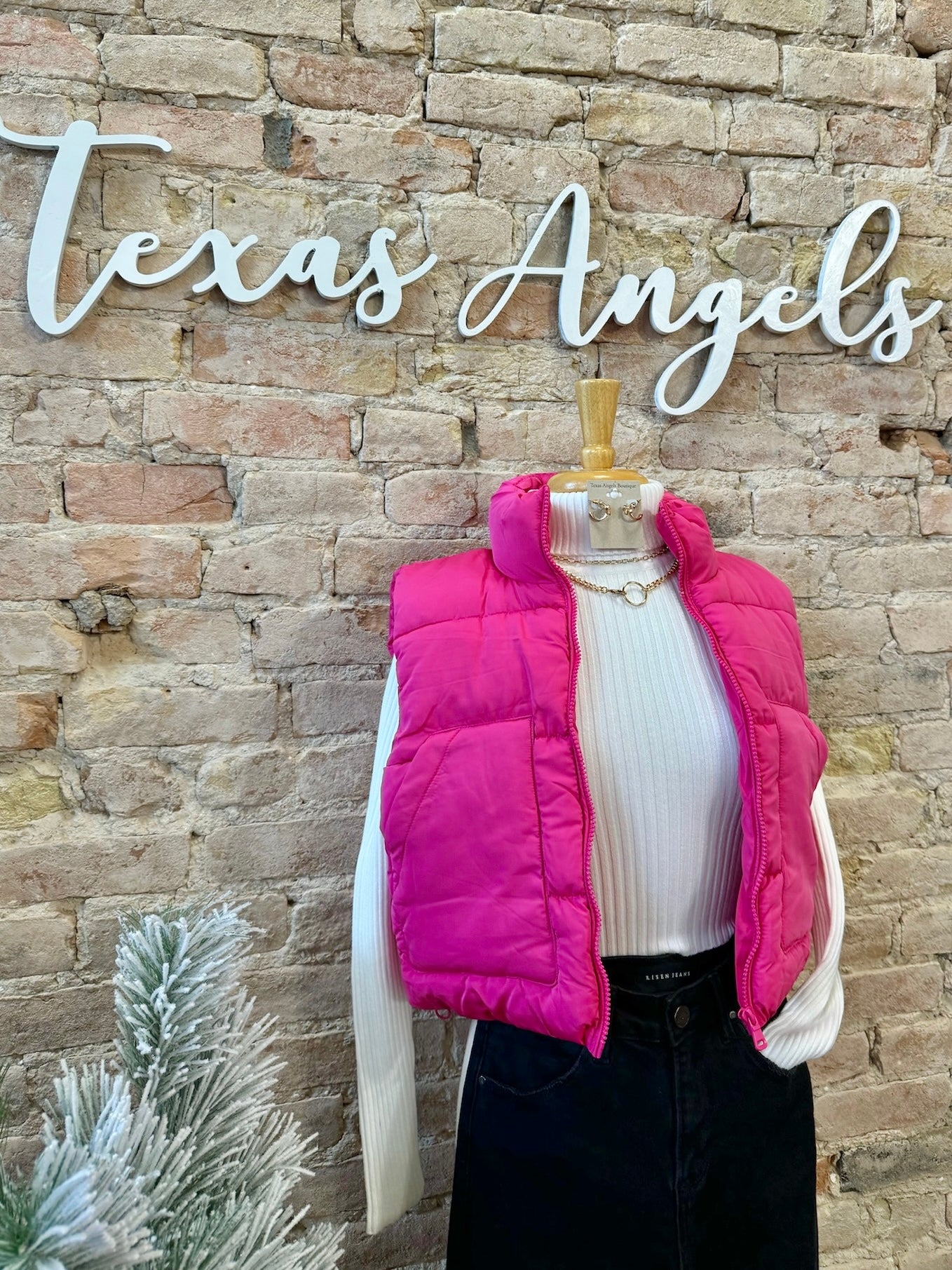 40% Off - Sure Of Herself Solid Pink Puffer Vest
