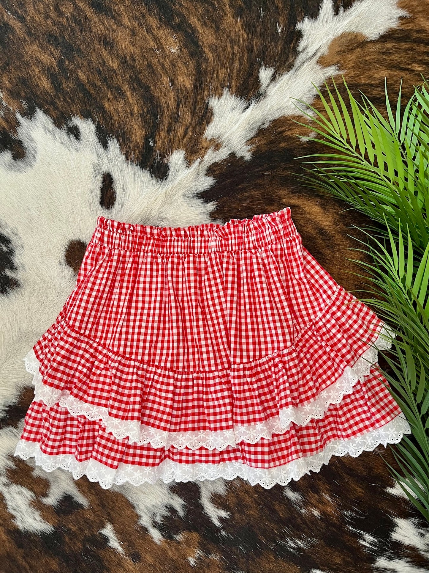 Party In The USA Red Plaid Skort