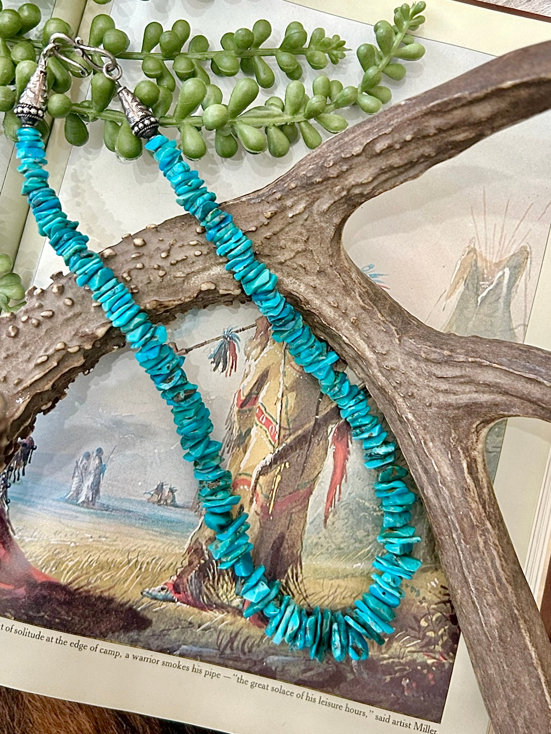 Kingman Turquoise Chip Necklace