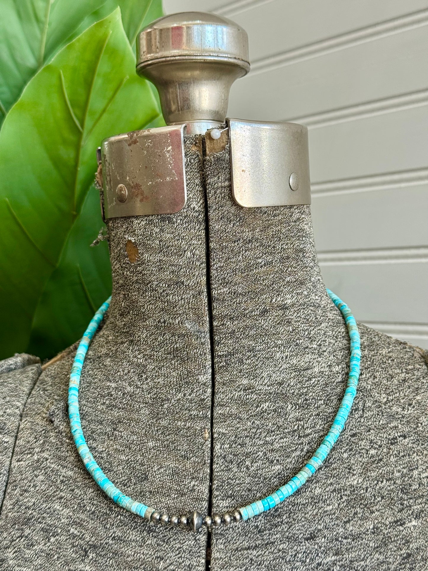 Sterling Silver Navajo Pearls & Kingman Turquoise Necklace