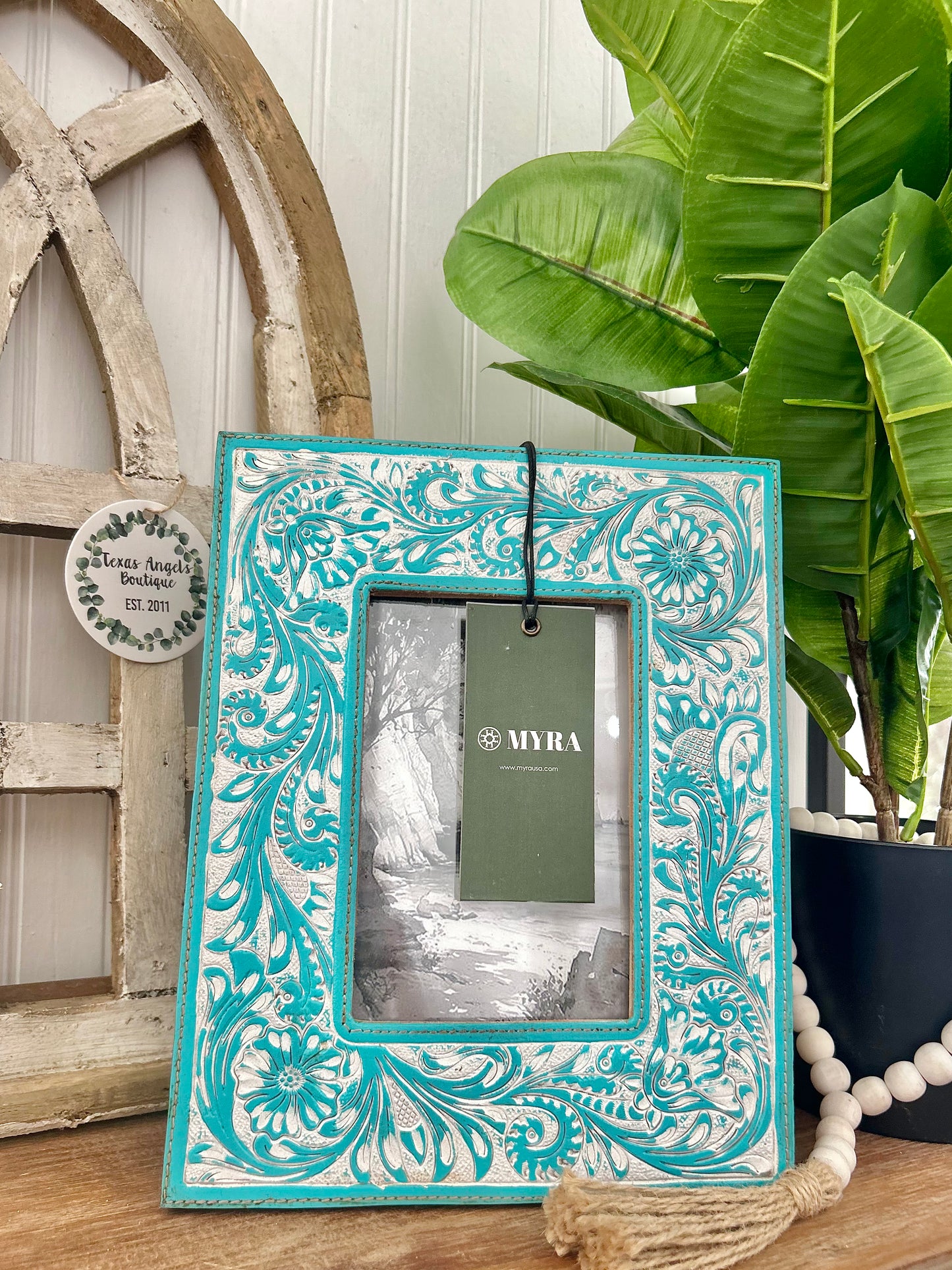 MYRA Tooled Leather Picture Frame