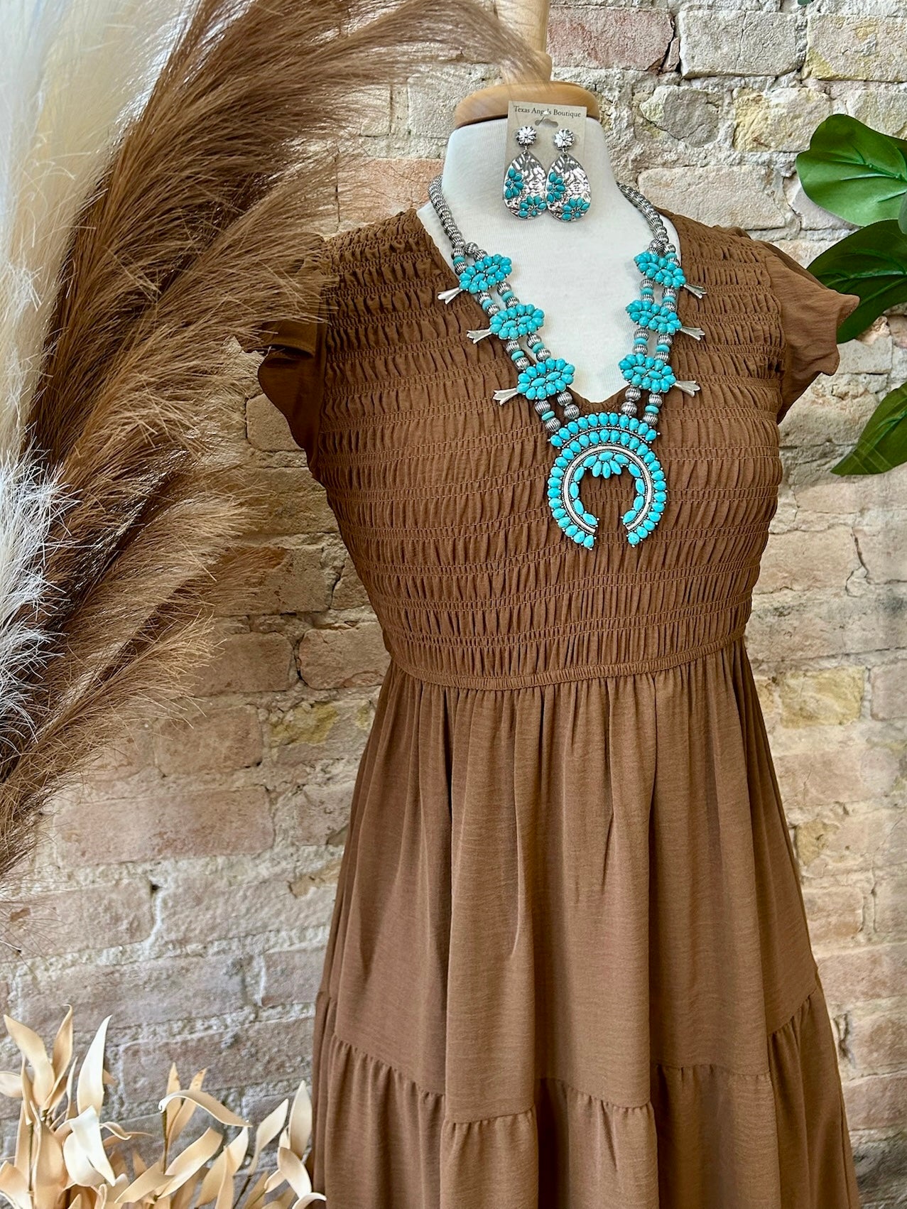 Don't Mind If You Do Brown Mid Maxi Dress