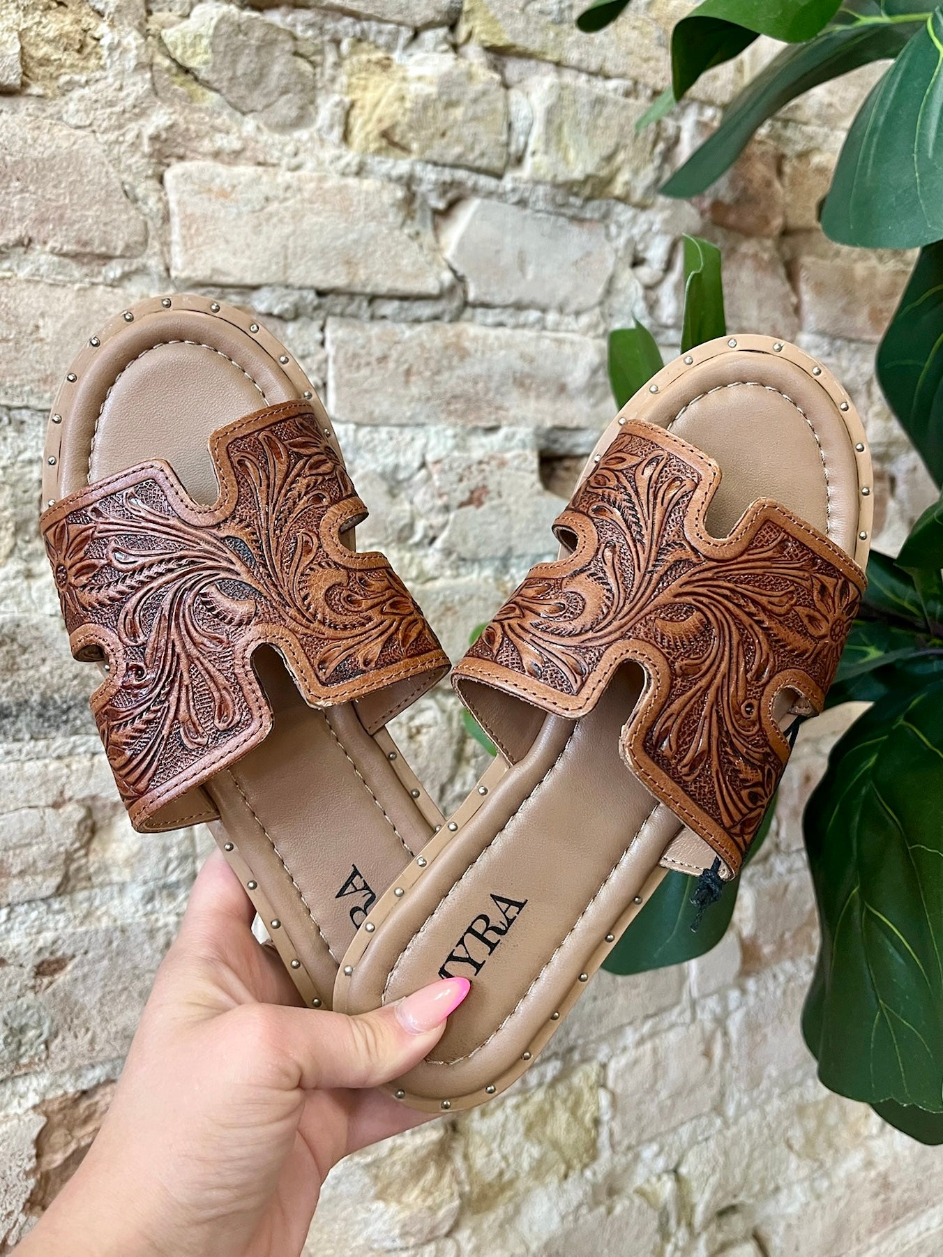 MYRA Tooled Leather Sandals