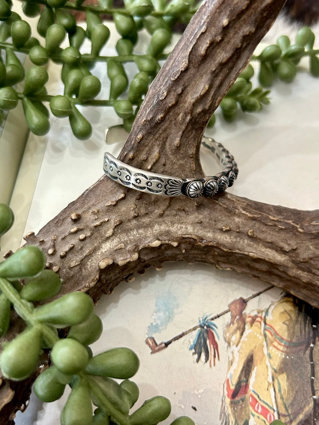 Navajo Handmade Sterling Silver Stacker Cuff