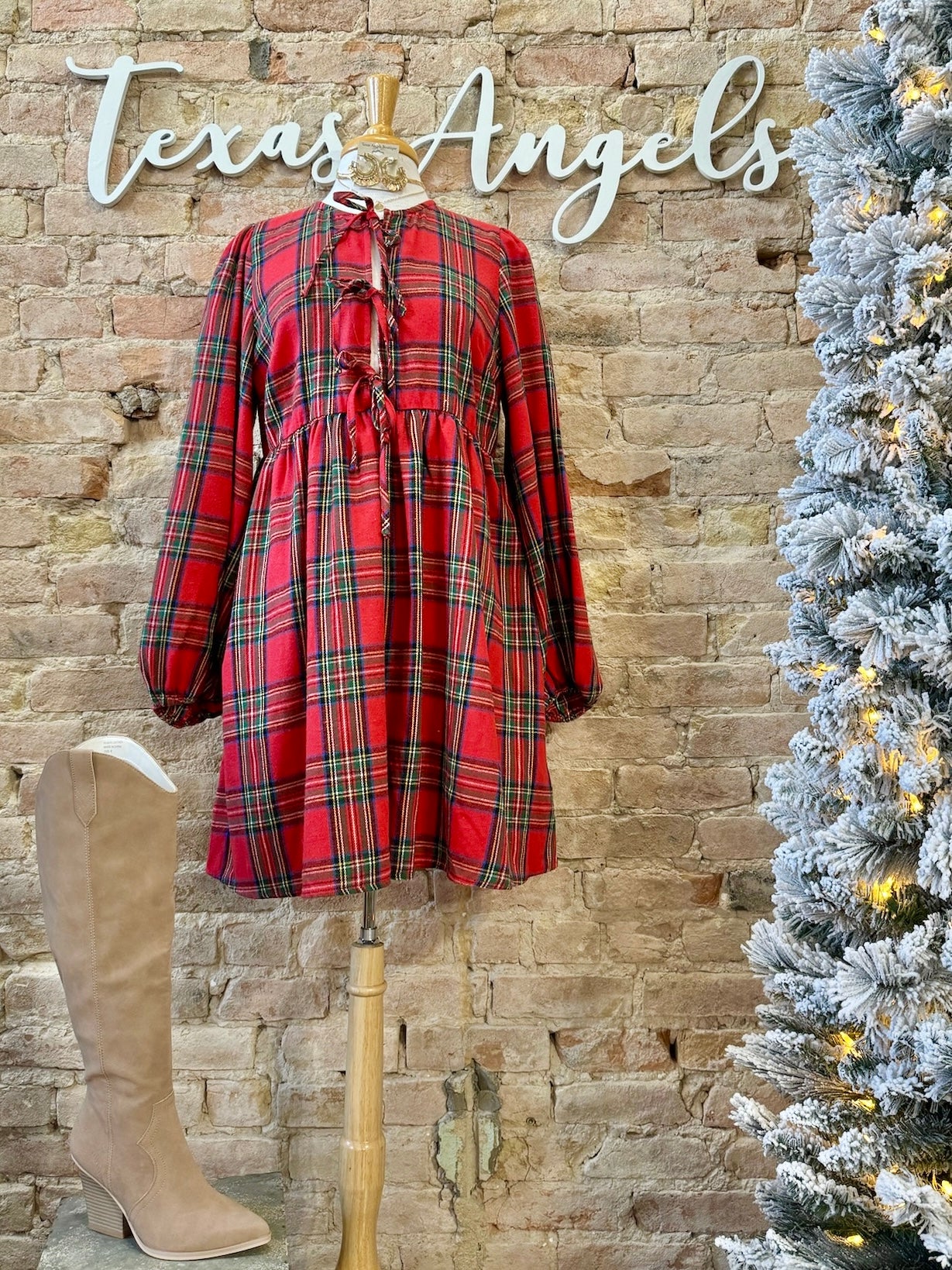 50% Off - Feelin’ Pine Plaid Dress