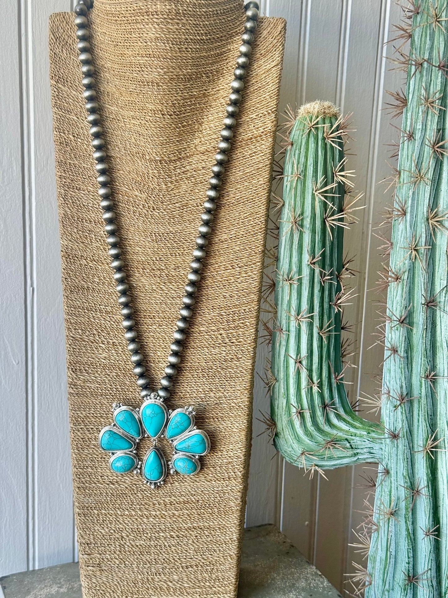 Turquoise Squash Blossom Necklace