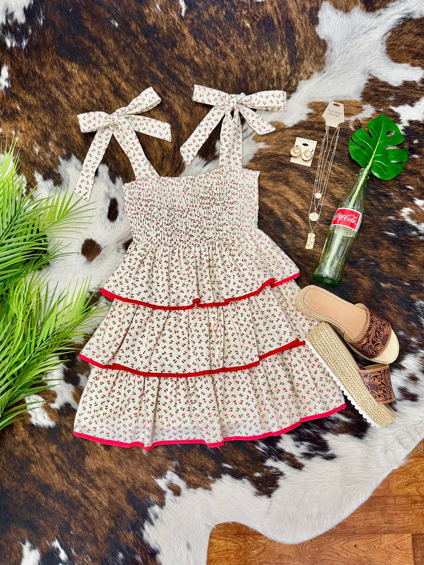 40% Off - The Cherry On Top Ruffle Dress