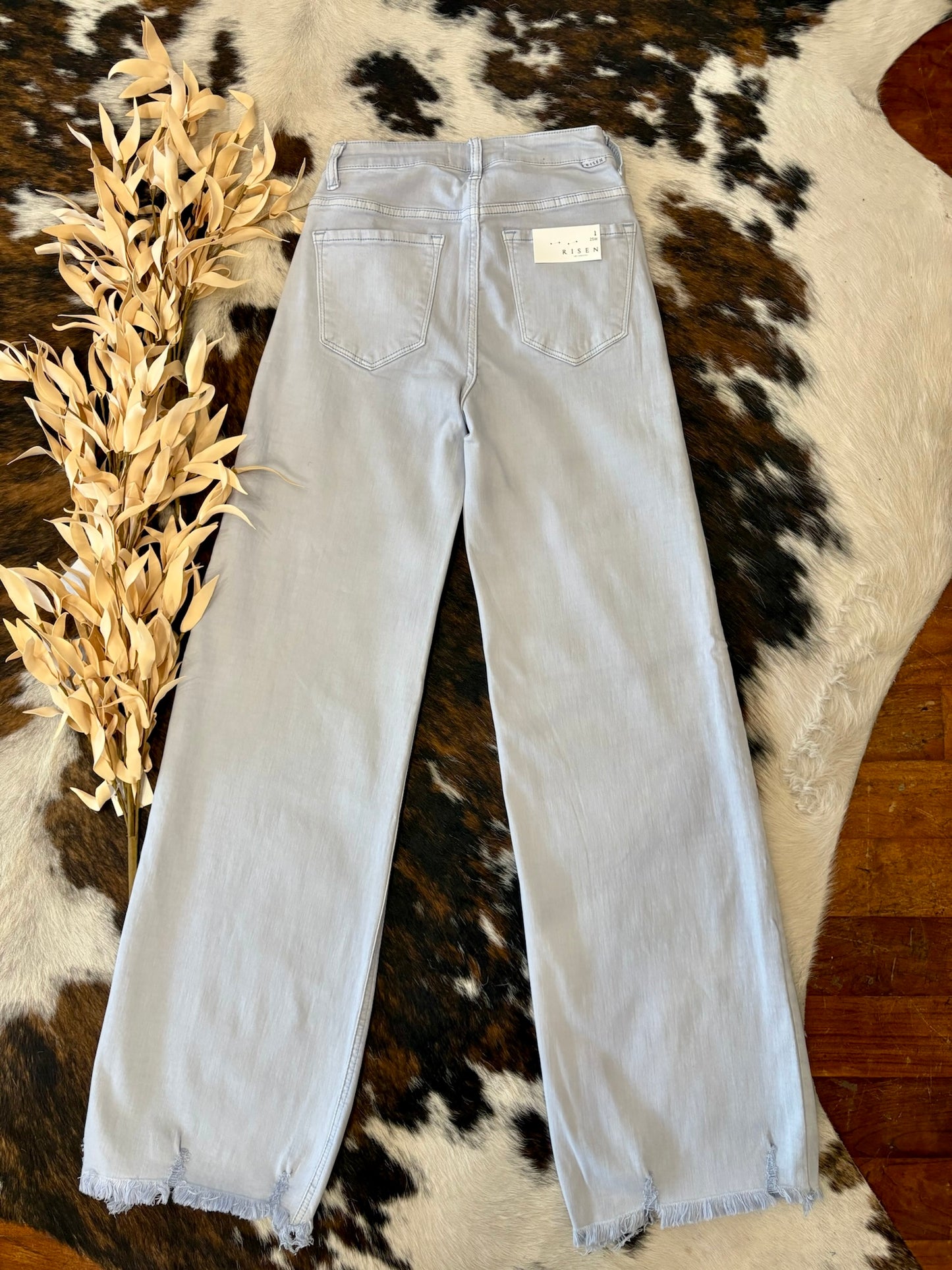 Give Me A Reason Light Wash Wide Leg Risen Jeans