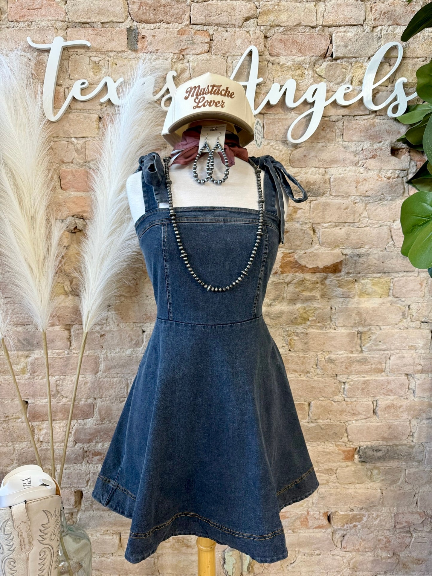 Gonna Be A Lil Late Dark Denim Dress