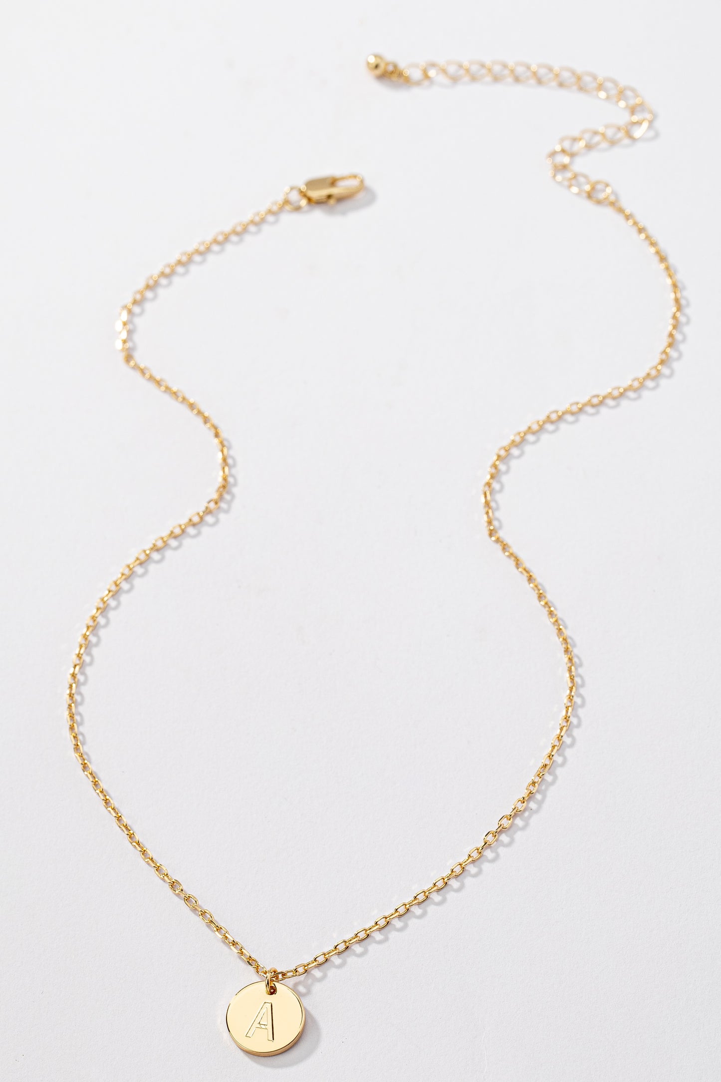 Gold Circle Initial Necklaces