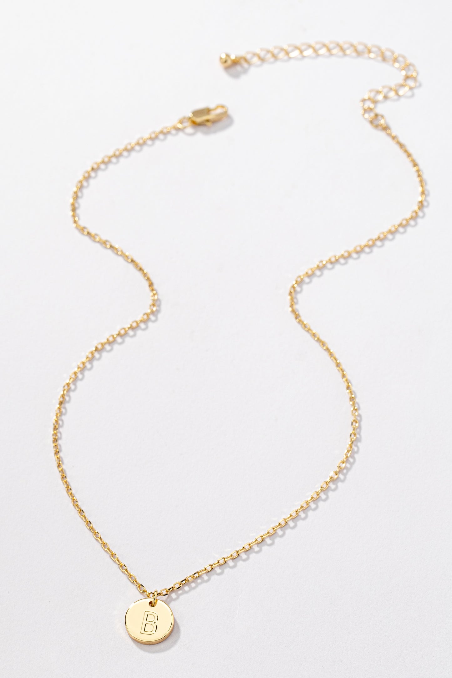 Gold Circle Initial Necklaces