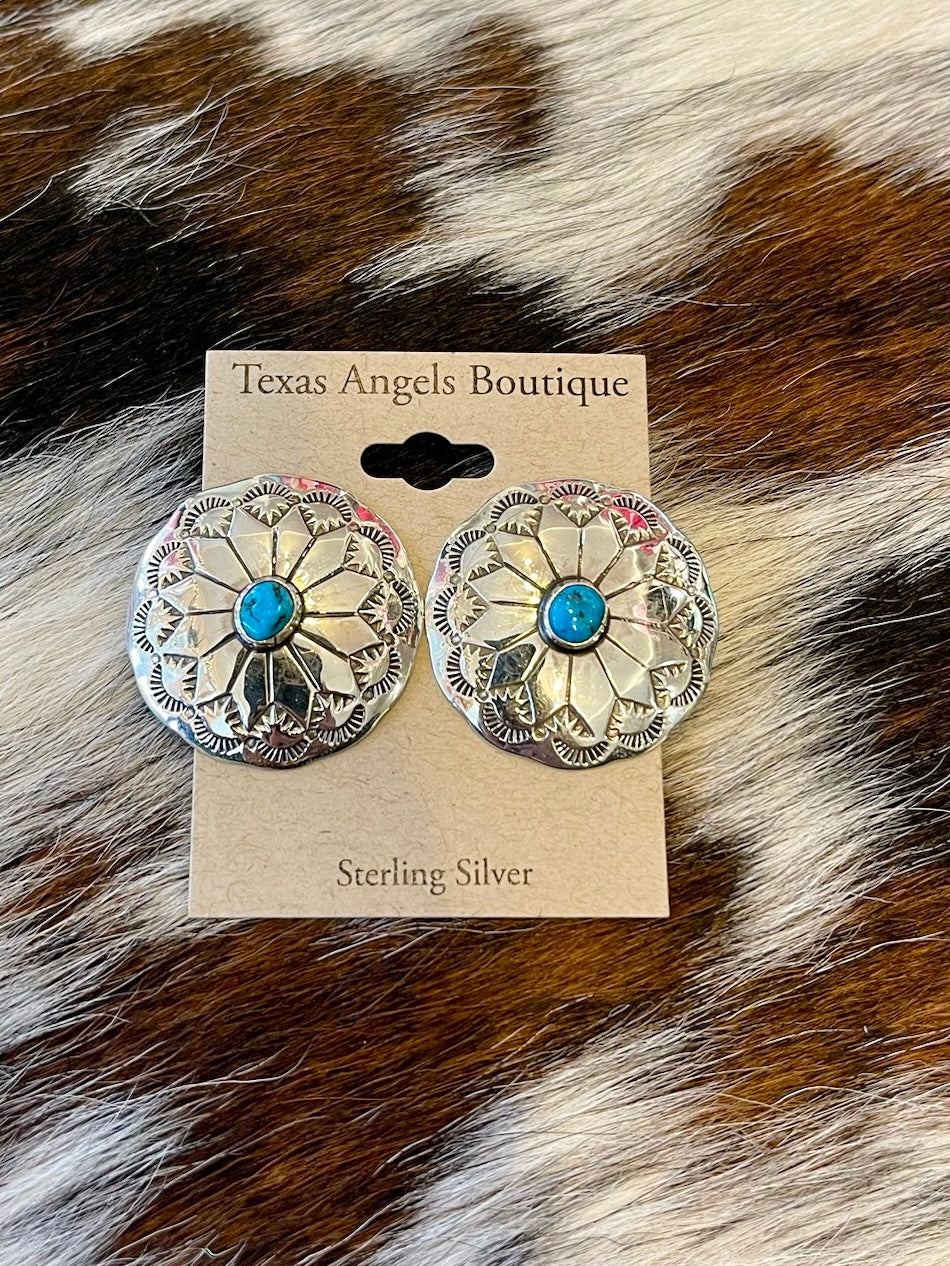 Sterling Silver Concho Studs