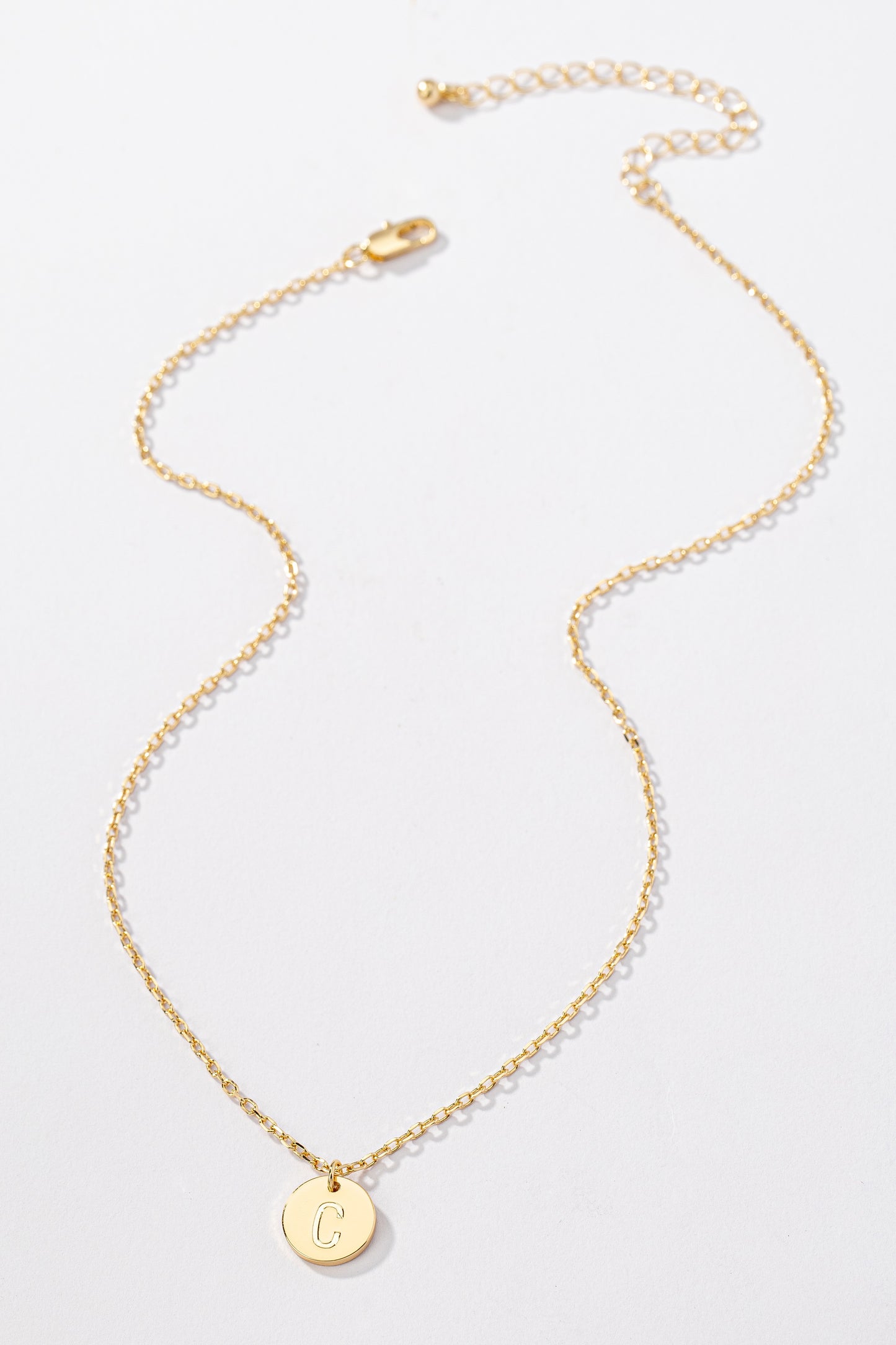 Gold Circle Initial Necklaces