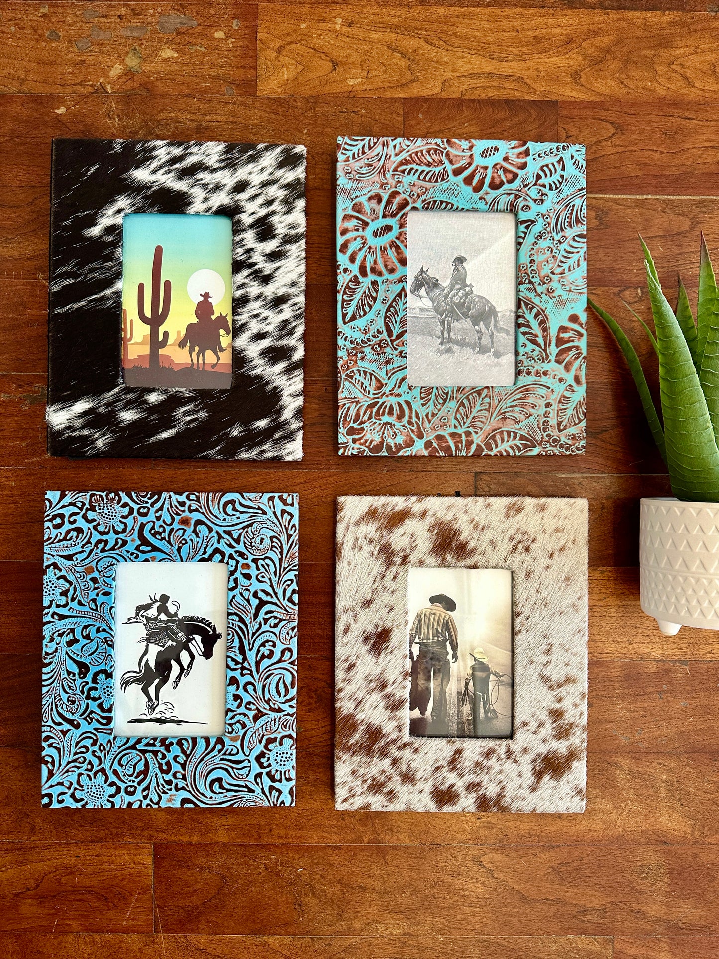 RESTOCK MYRA Brown Cowhide Picture Frame