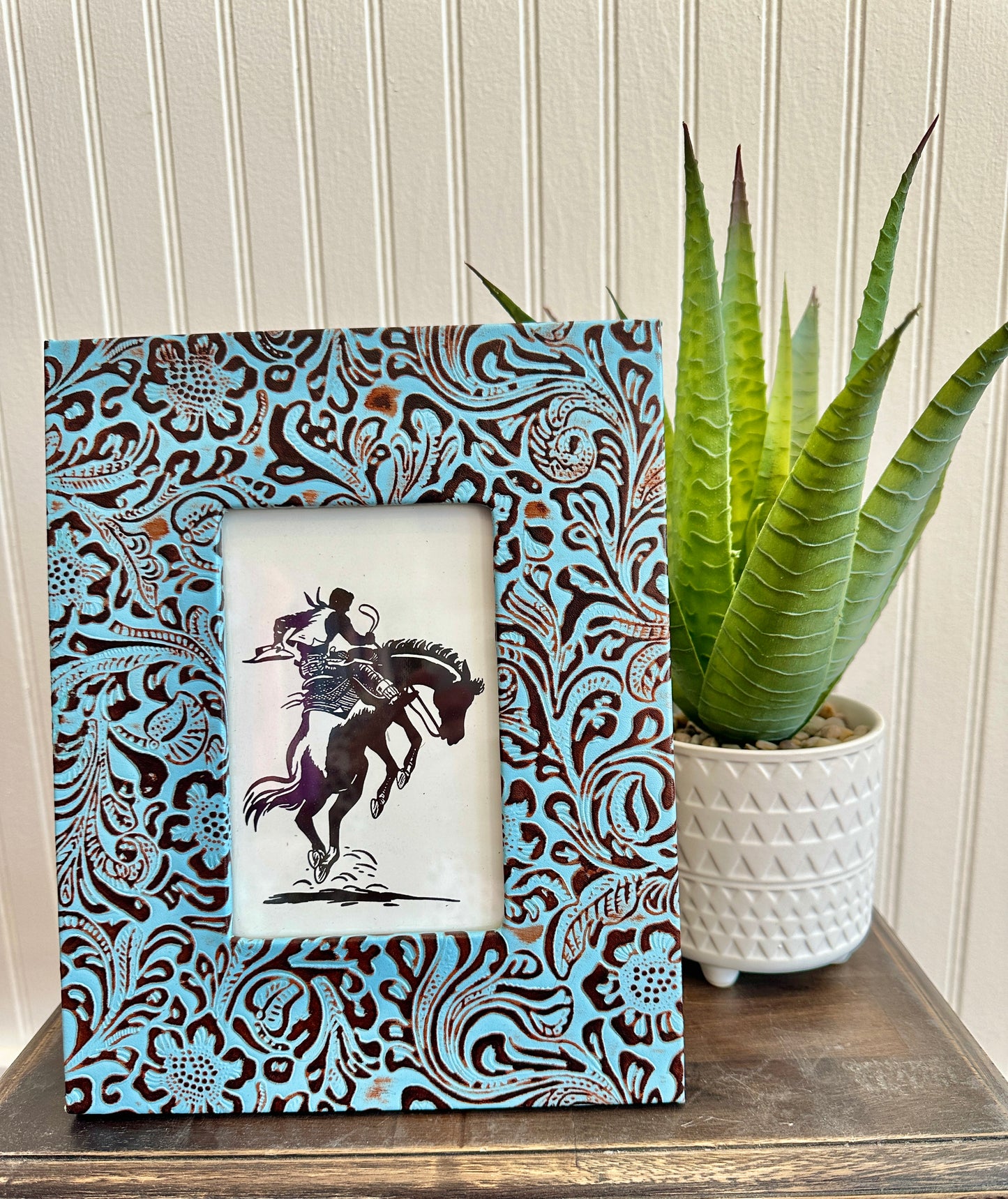 RESTOCK MYRA Brown Cowhide Picture Frame