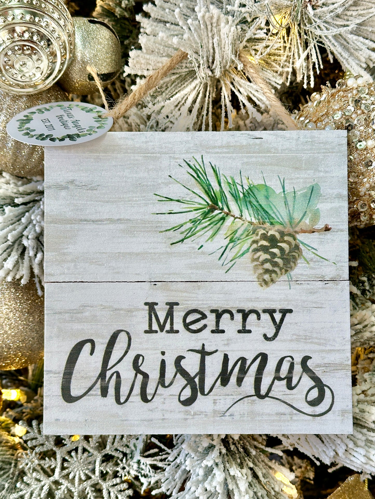 Merry Christmas Wooden Sign