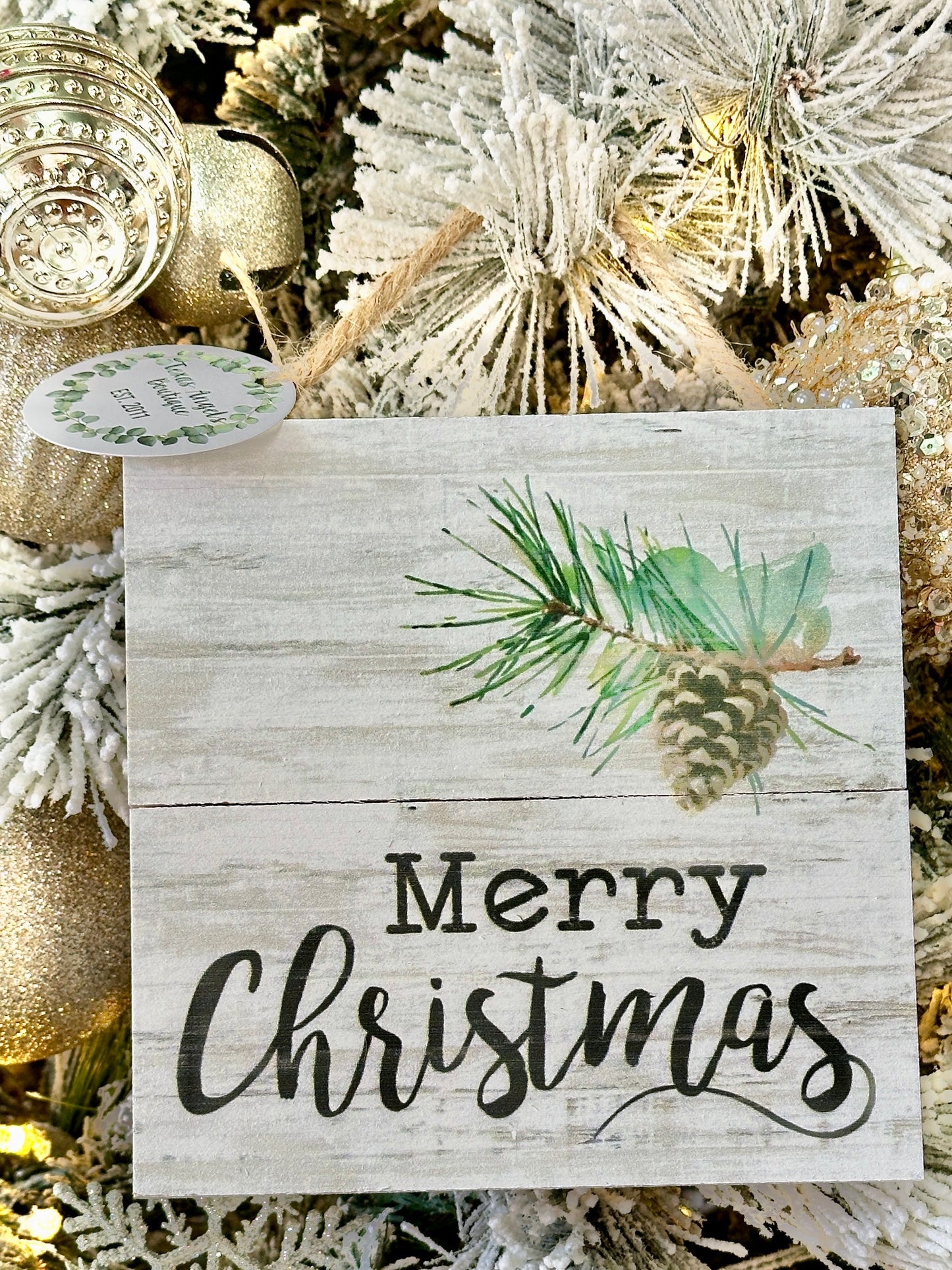 Merry Christmas Wooden Sign