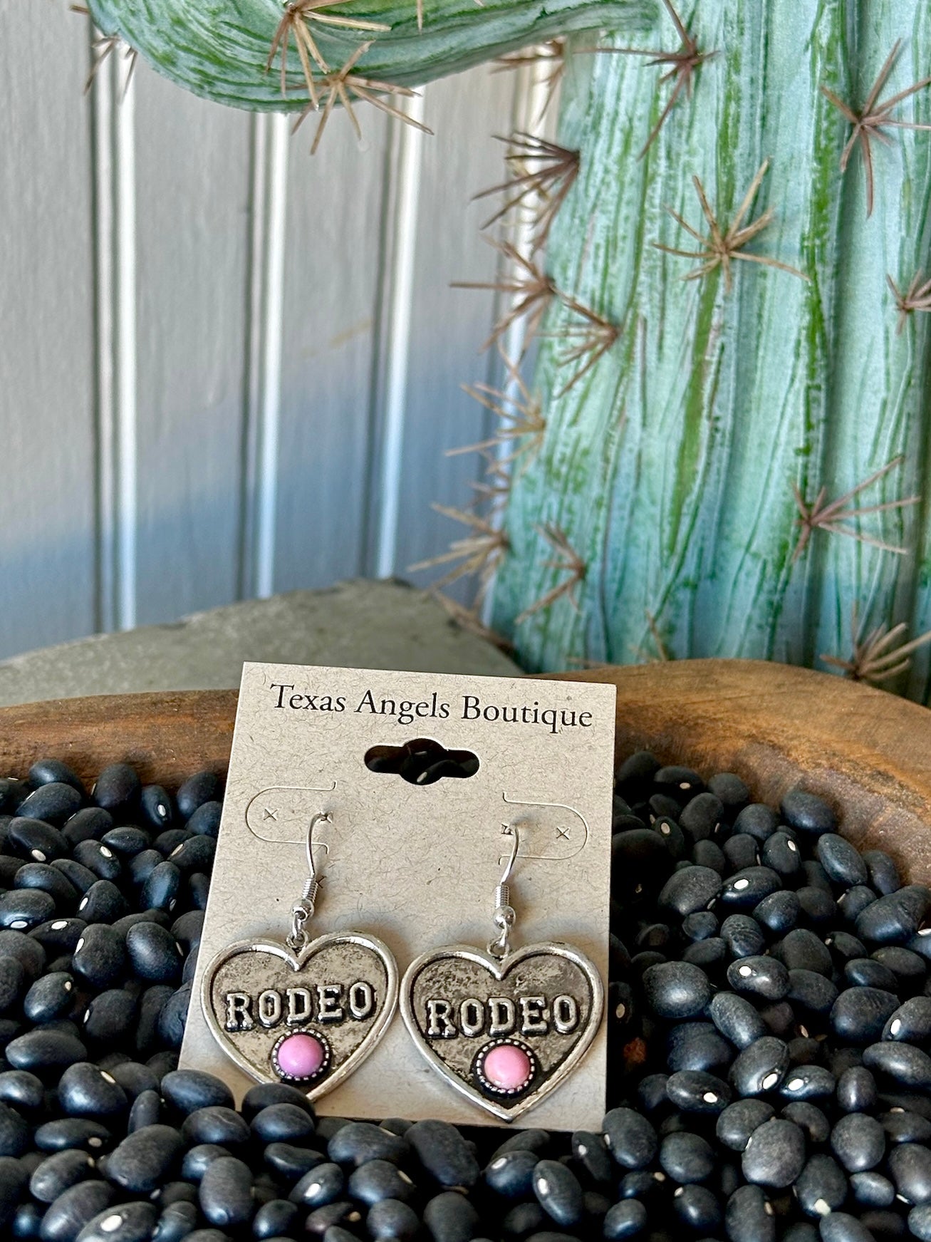 Silver Rodeo Heart Earrings