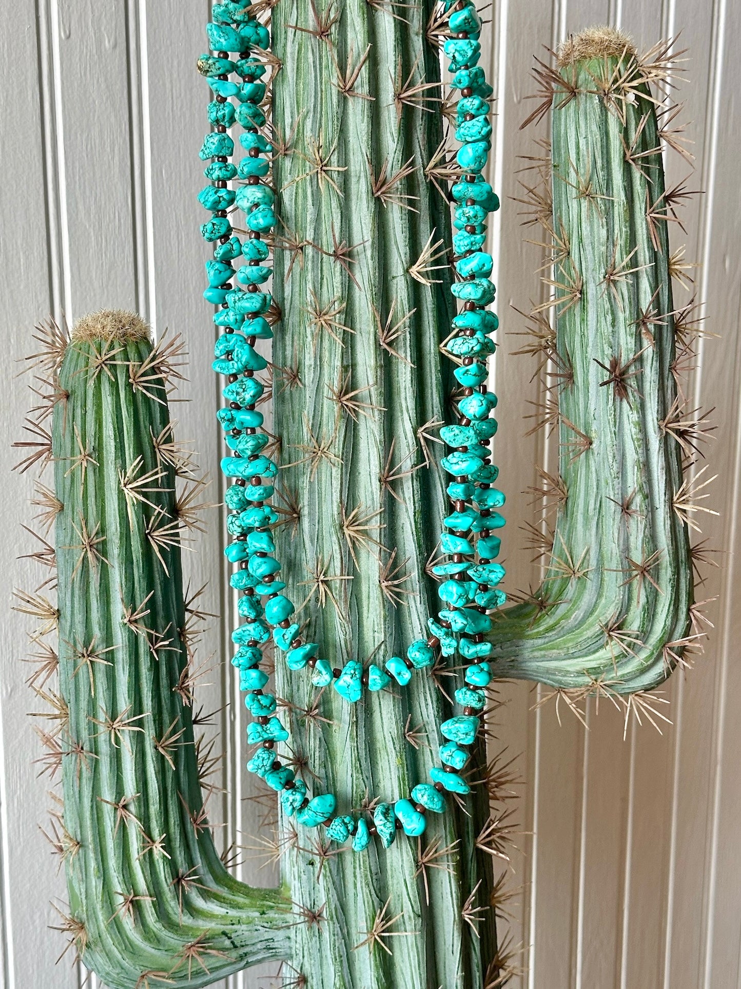 Long Turquoise Beaded Necklace
