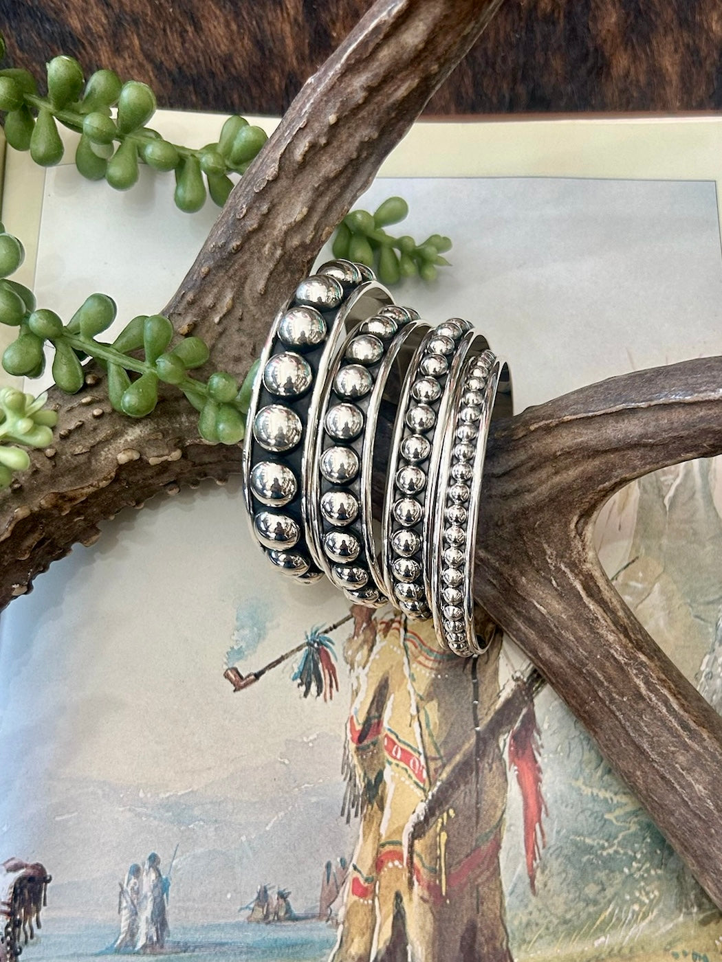 Sterling Silver Studded Cuffs