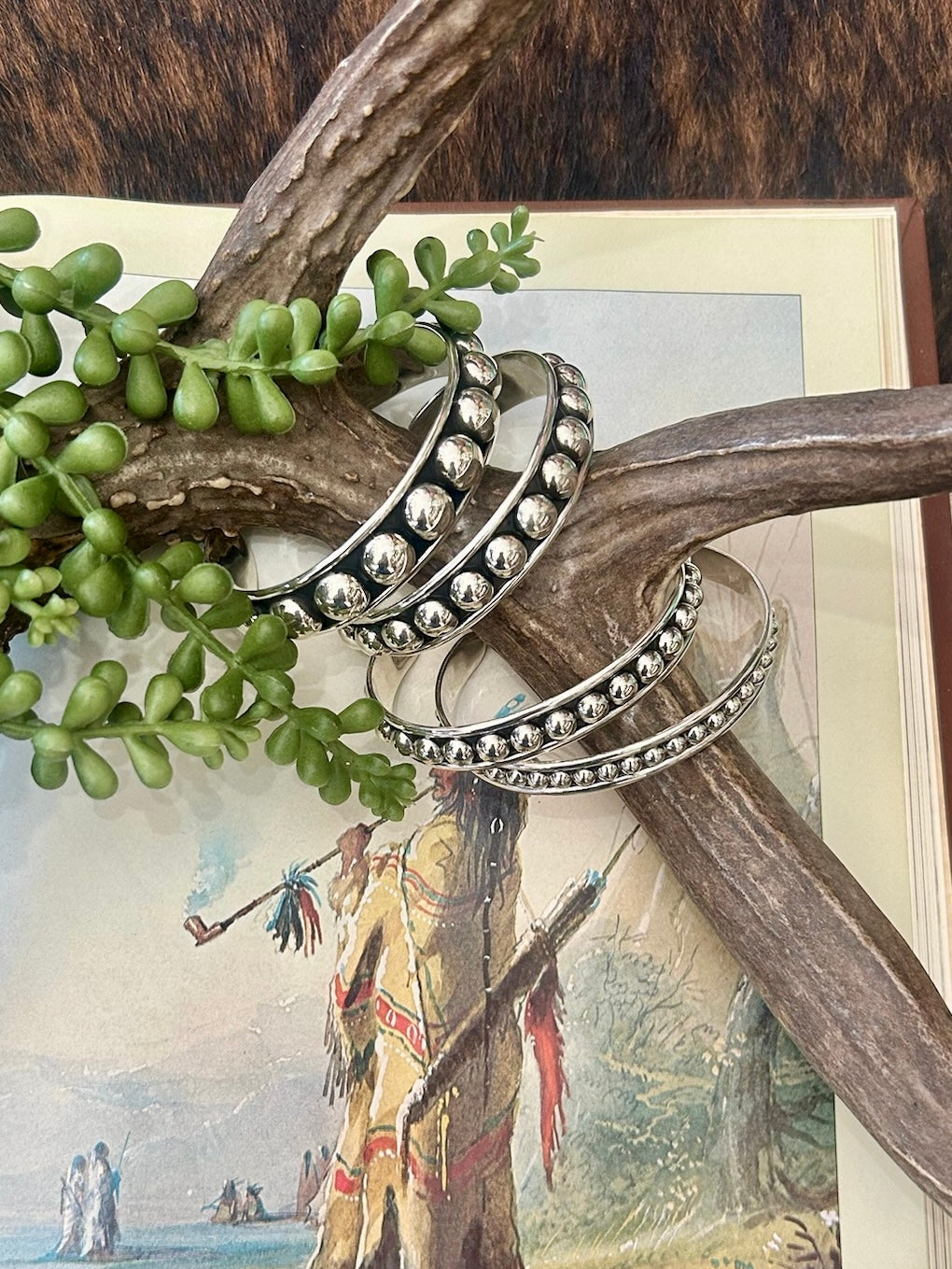 Sterling Silver Studded Cuffs