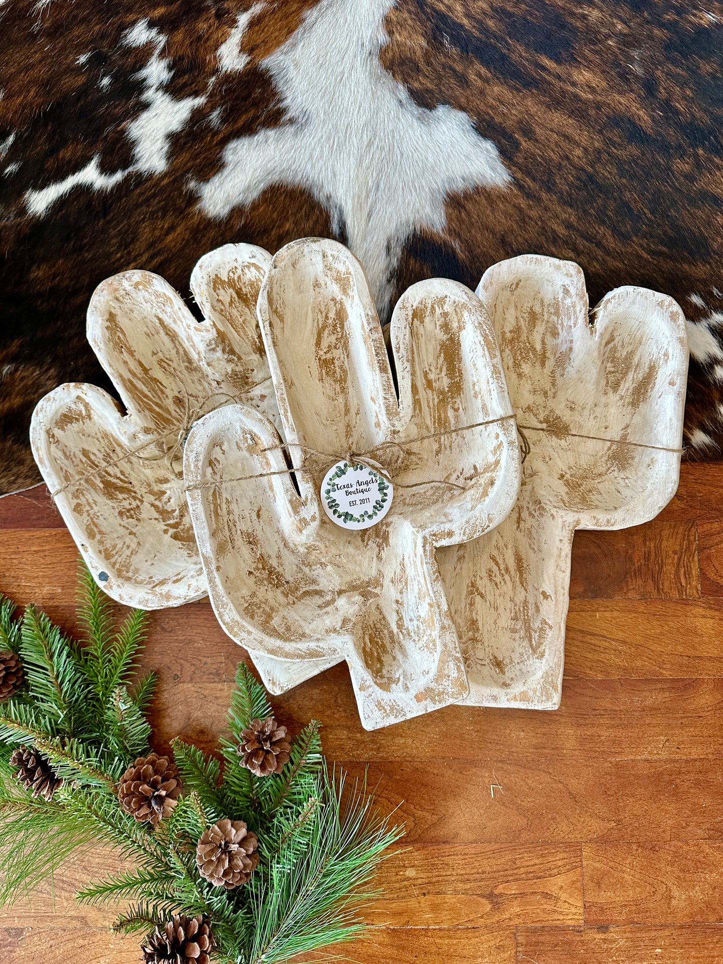 Cactus Wooden Bowl
