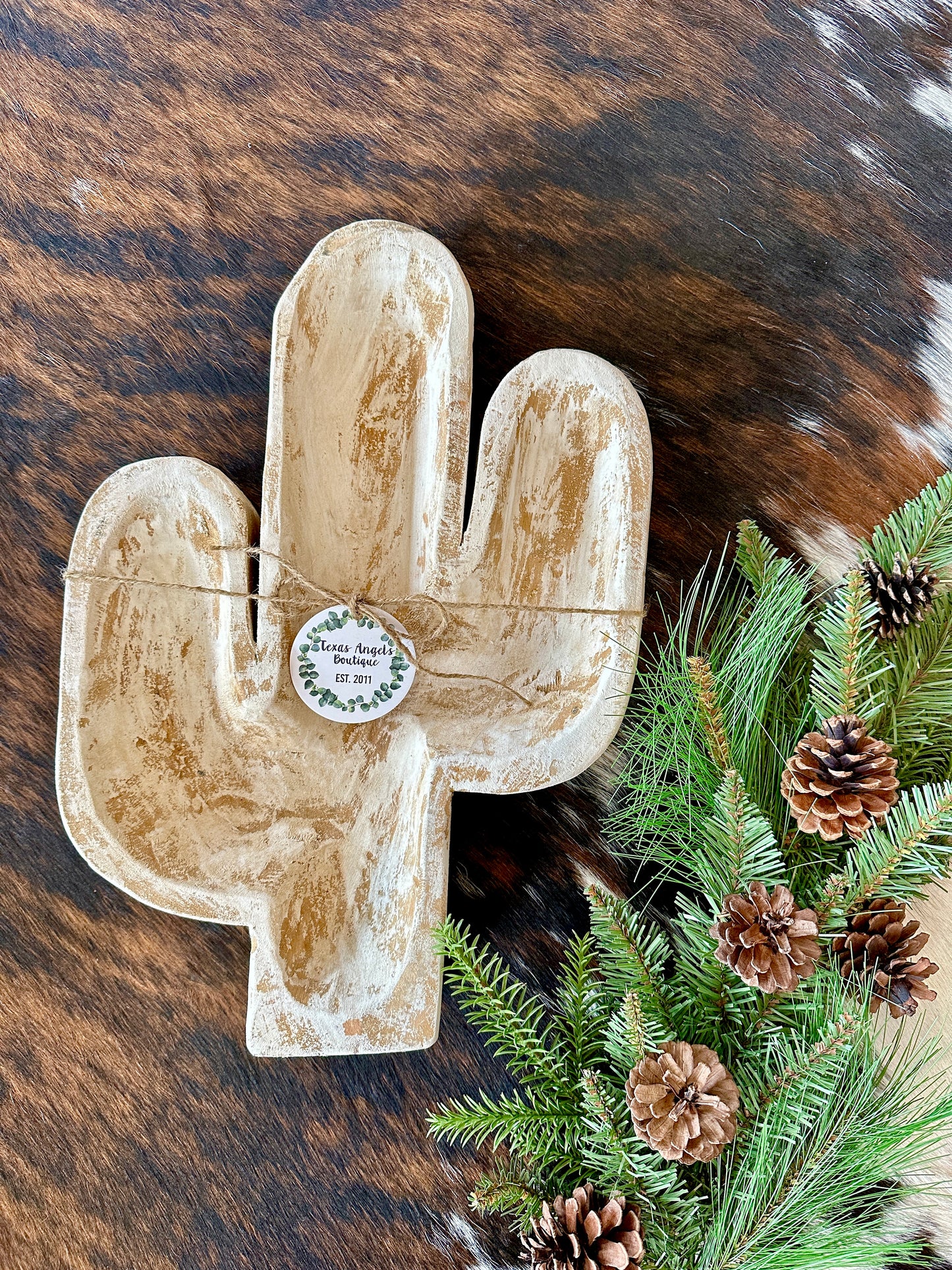 Cactus Wooden Bowl