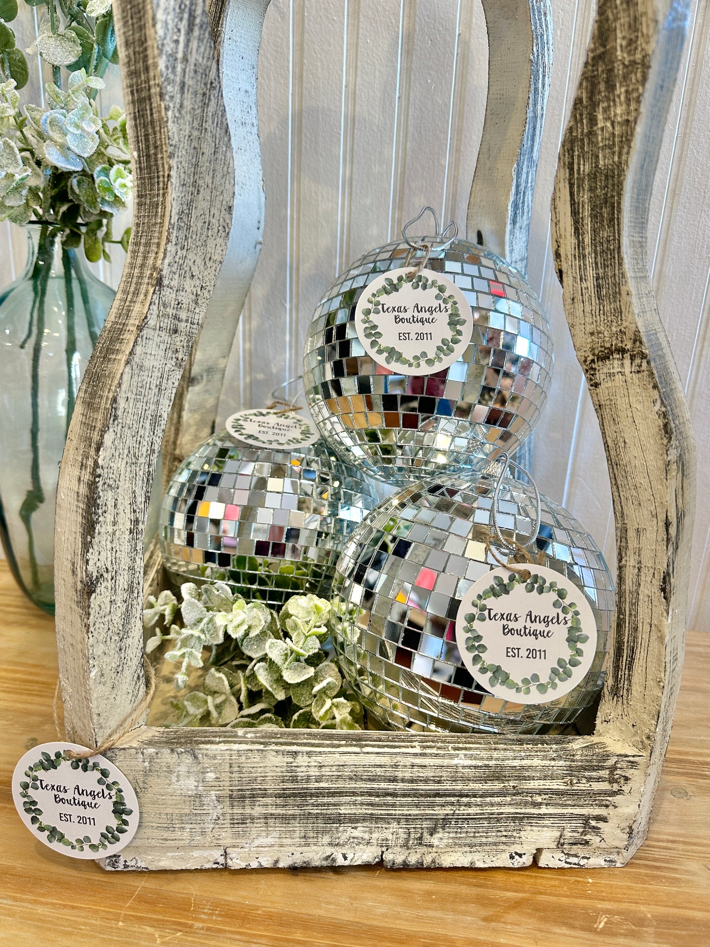 Silver Disco Ball Ornament