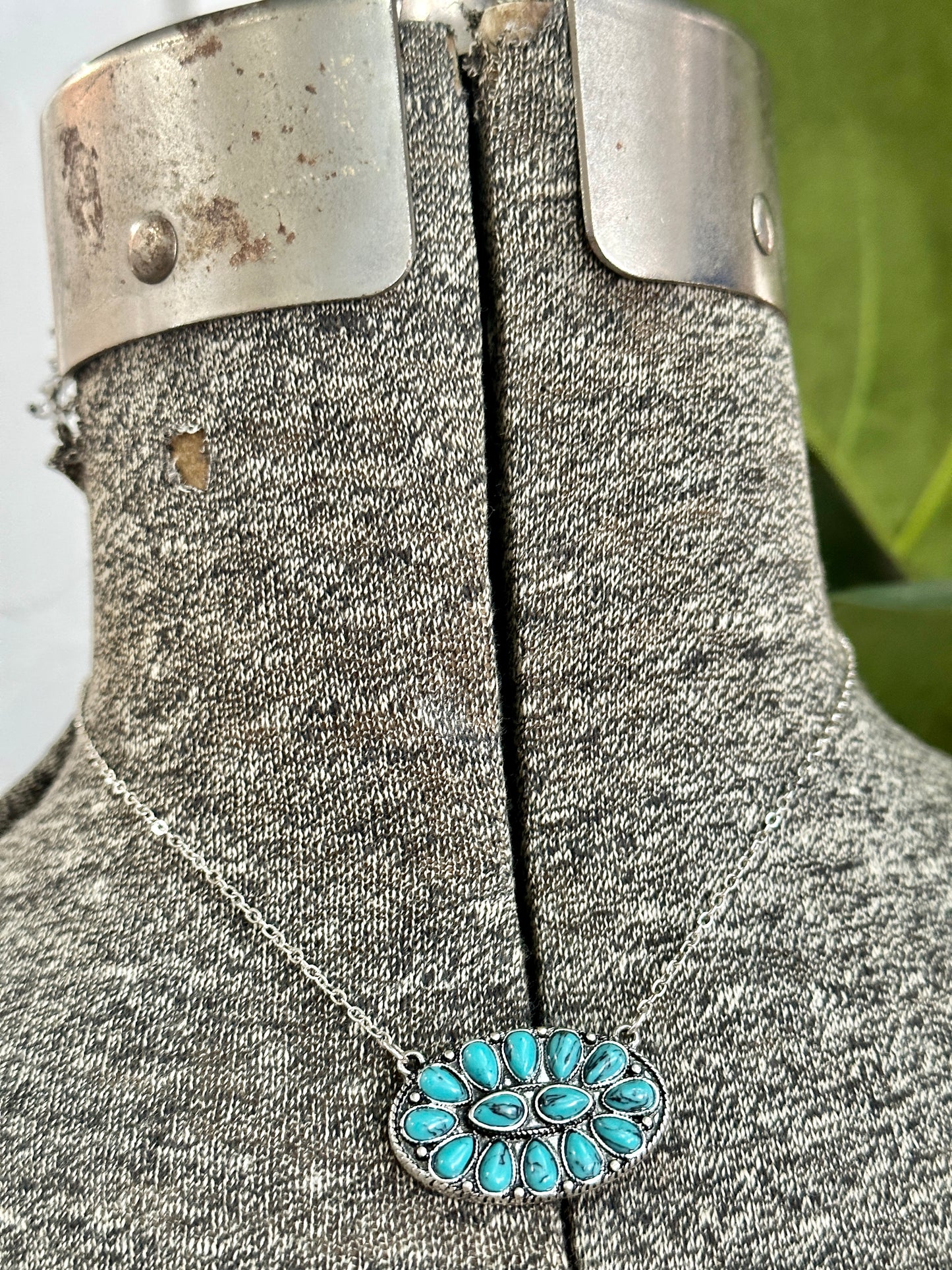 Black & Turquoise Oval Necklaces