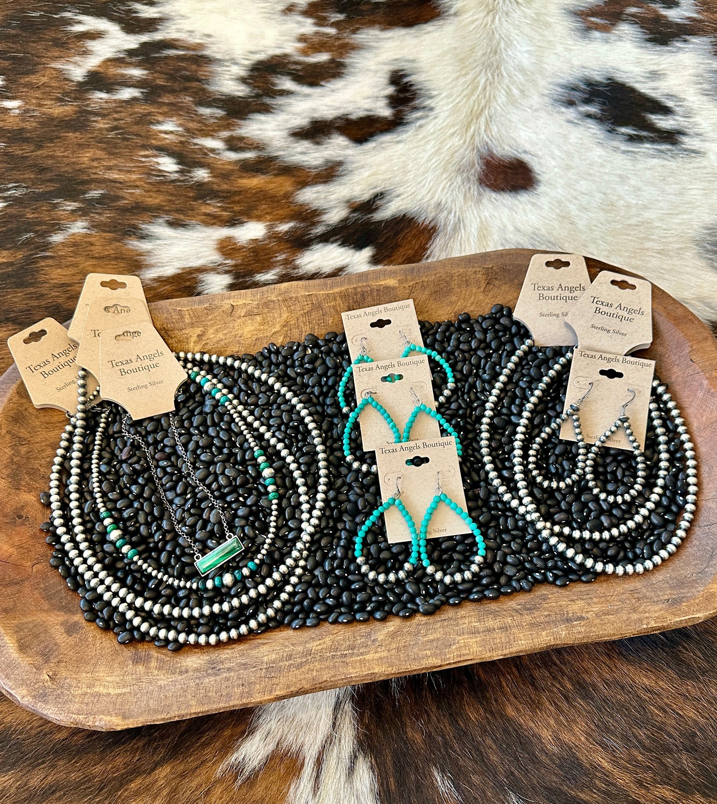 Genuine Turquoise & Sterling Silver Navajo Pearls Necklace