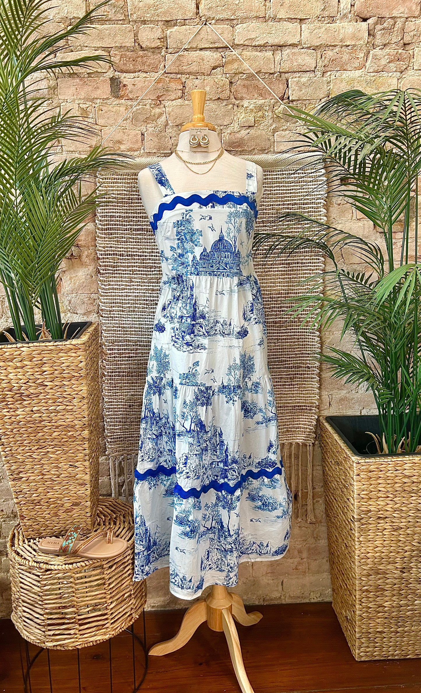 Blue Waters Vintage Print Maxi