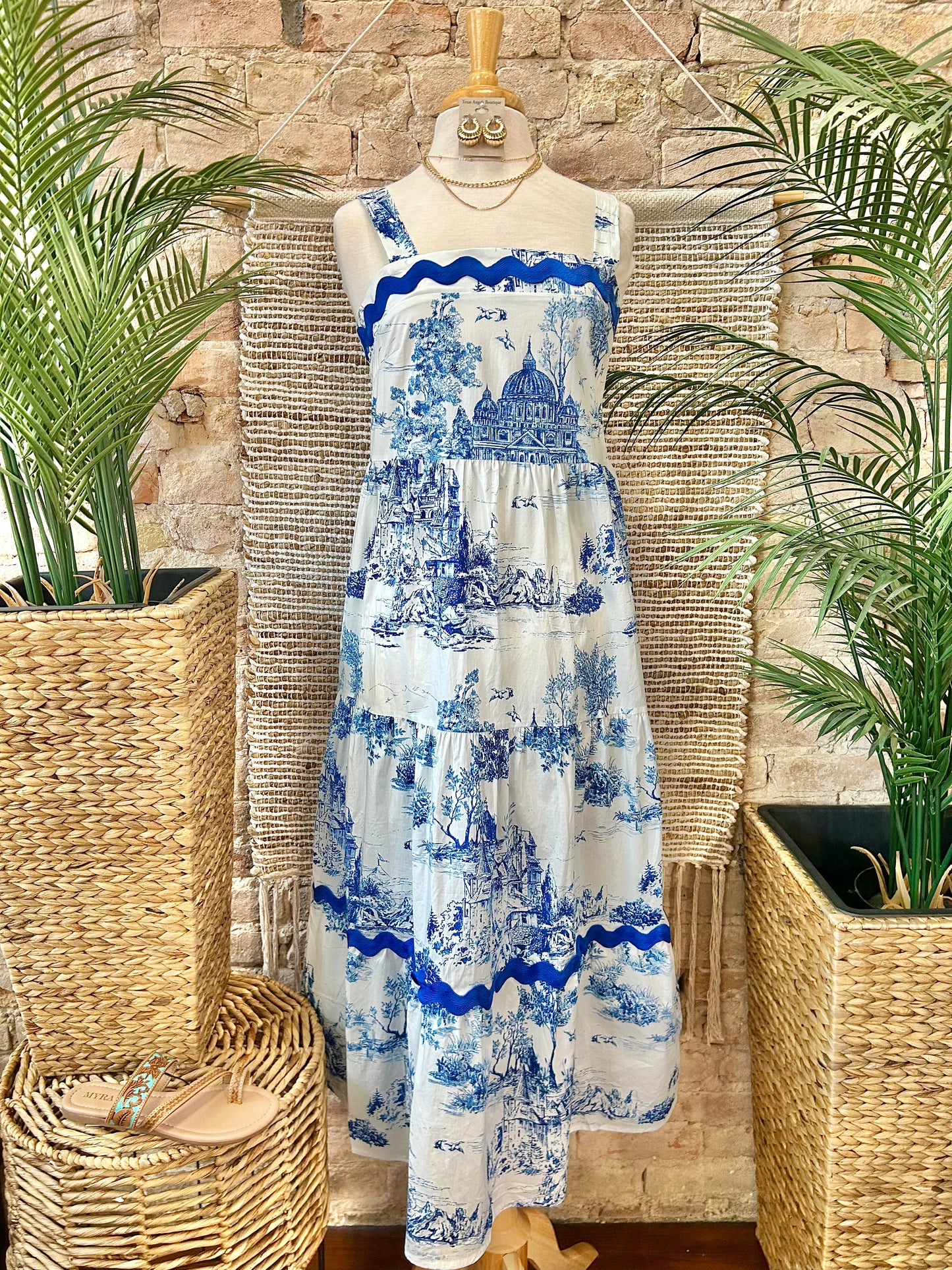 Blue Waters Vintage Print Maxi