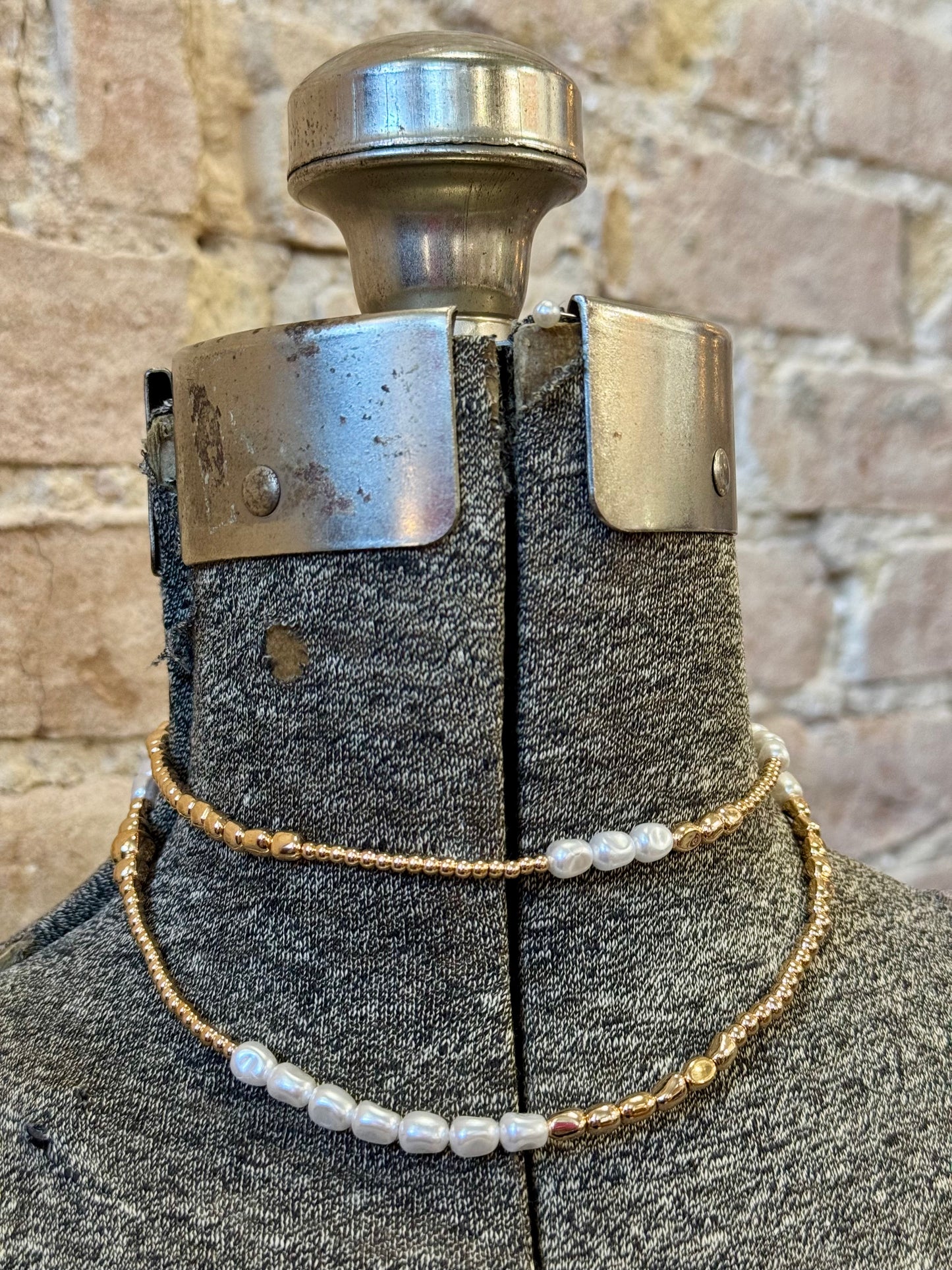 Long Gold Pearl Necklace
