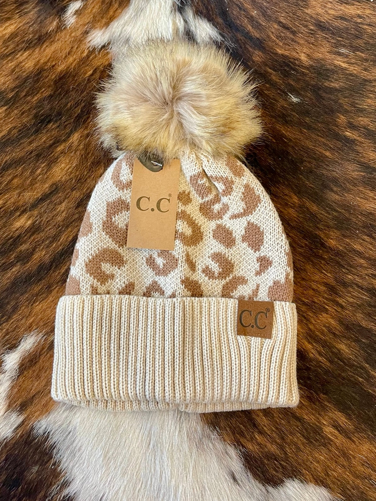 CC Leopard Print Beanies