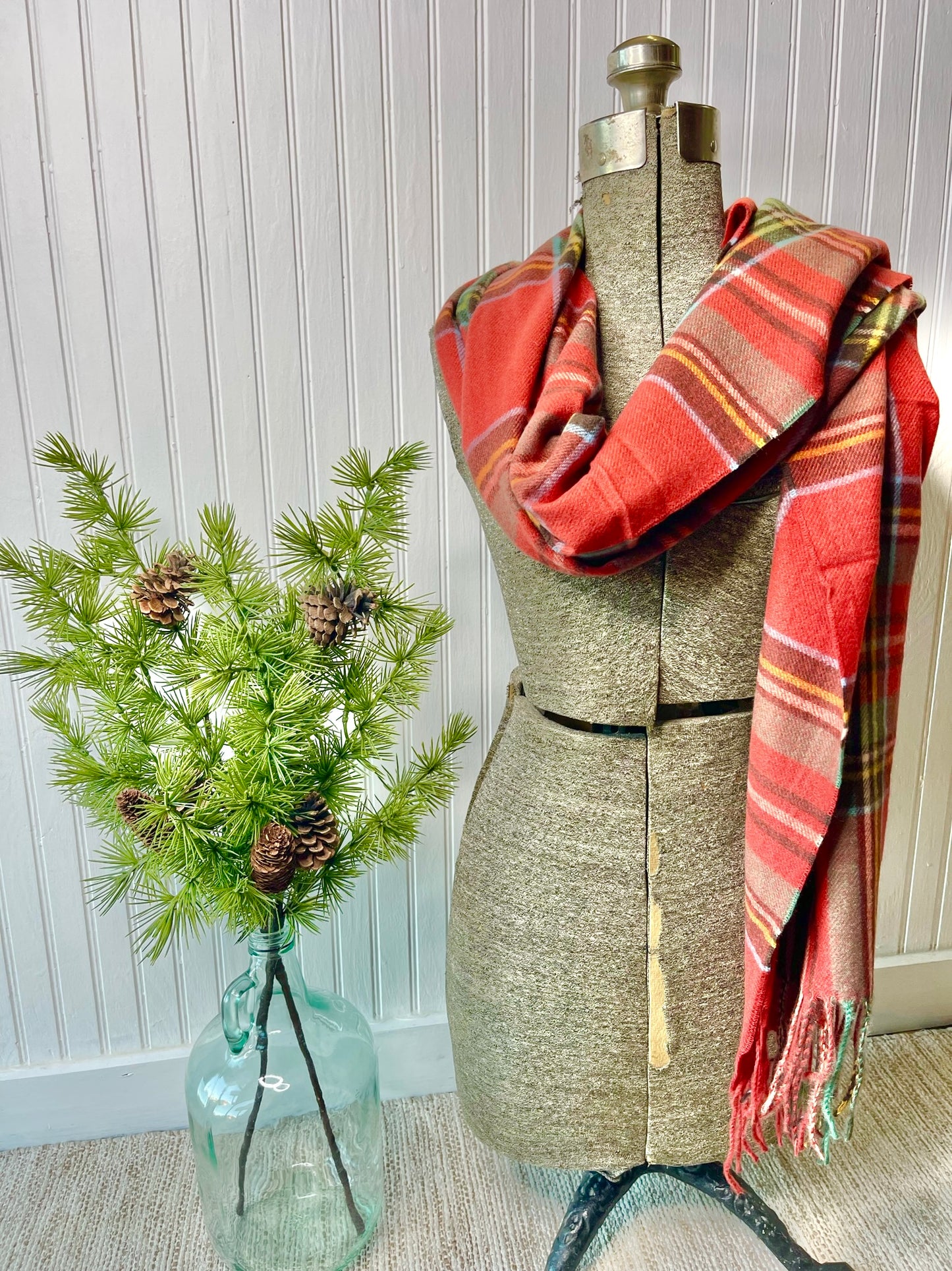 Under The Mistletoe Red Plaid Scarf