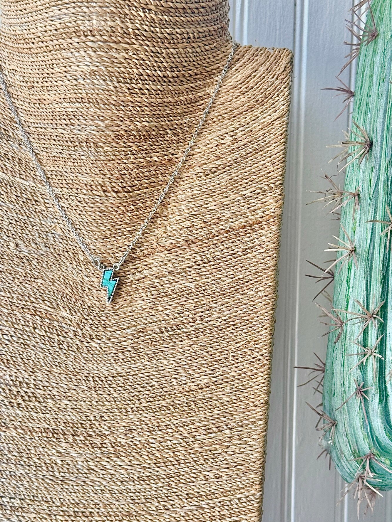 Turquoise Lightning Bolt Necklace