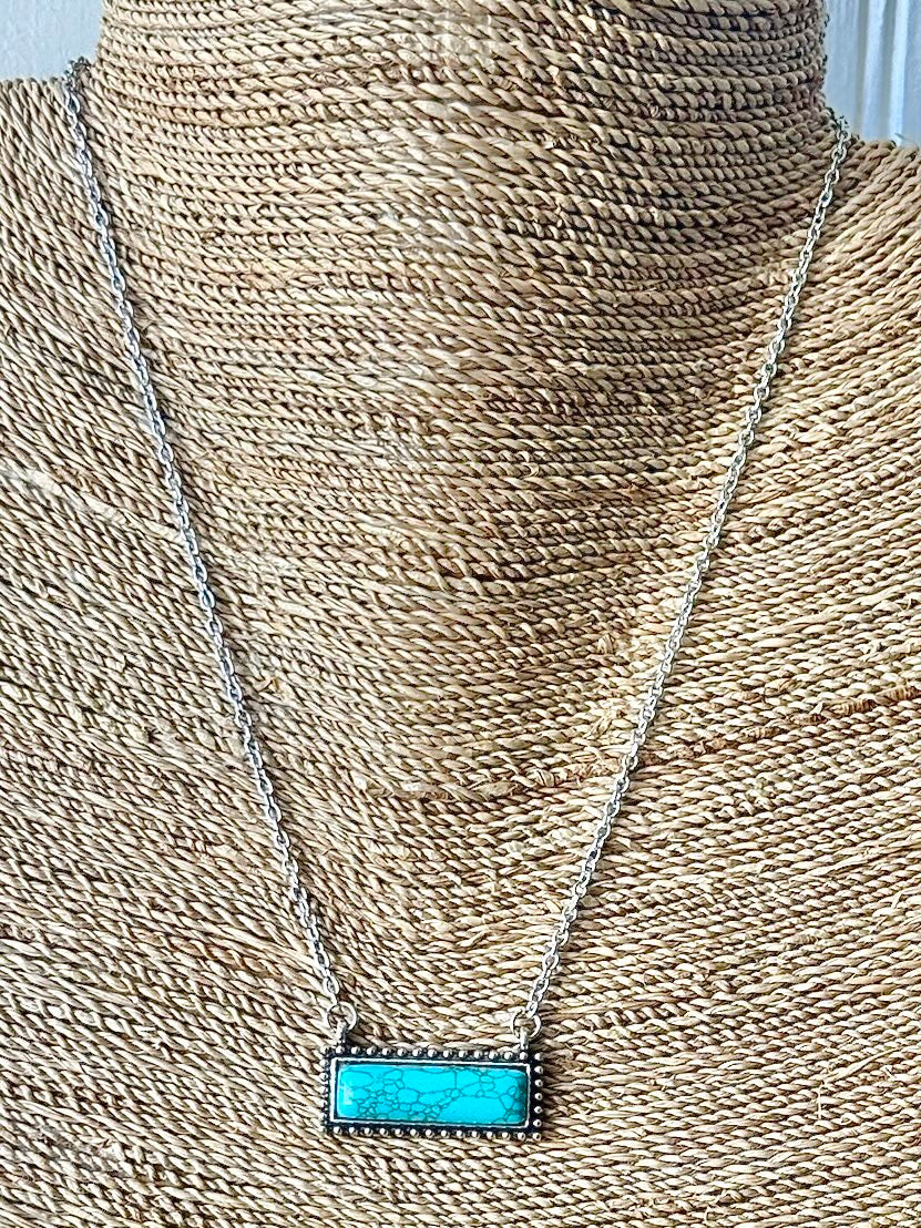Turquoise Bar Necklace