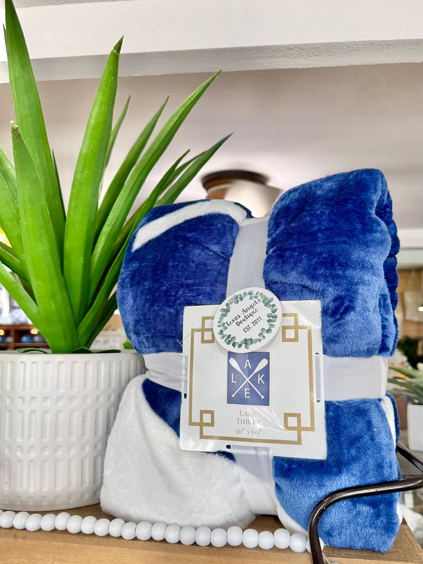 Navy Lake Blanket