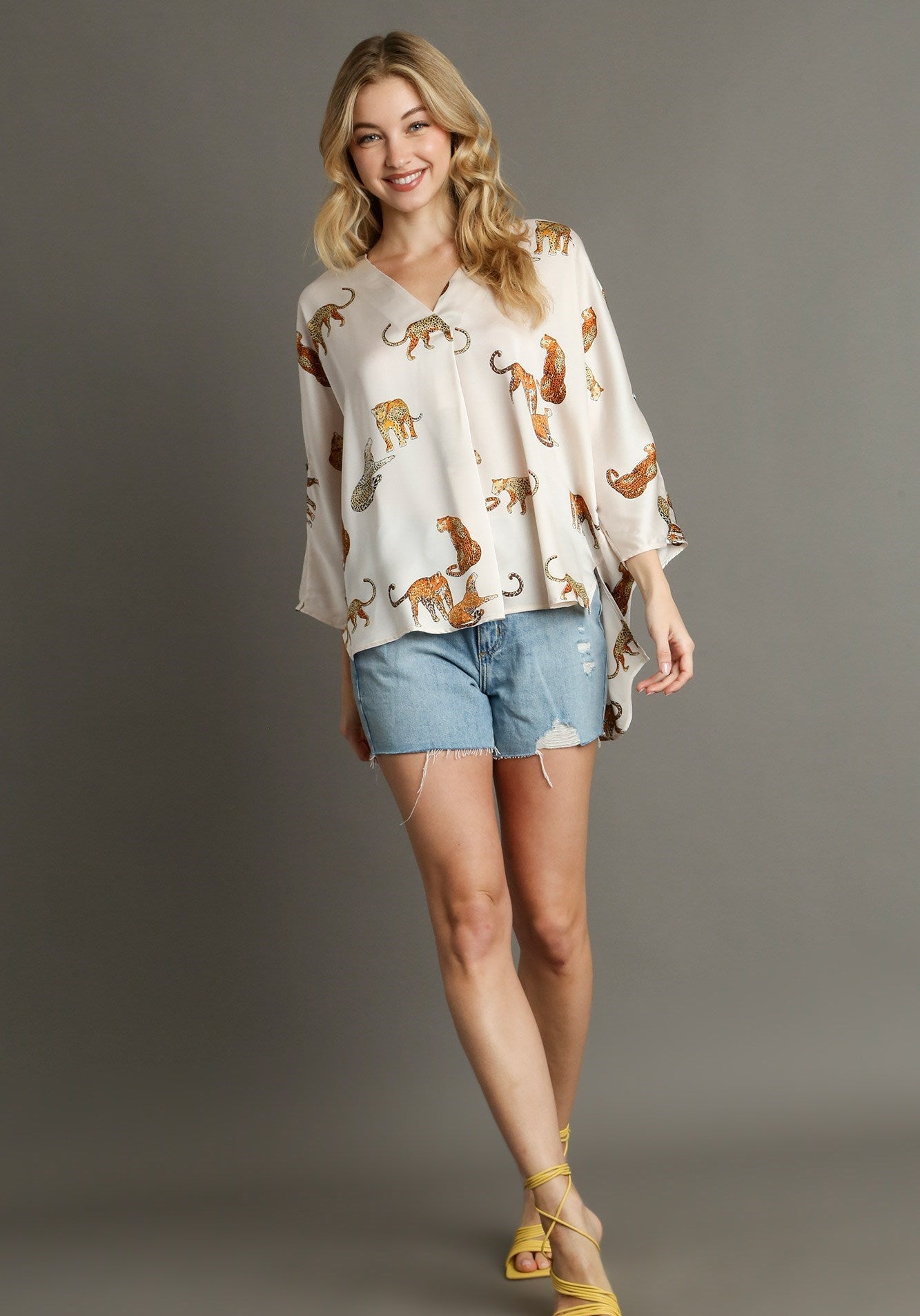 Time Is Ticking Ivory Tiger Blouse