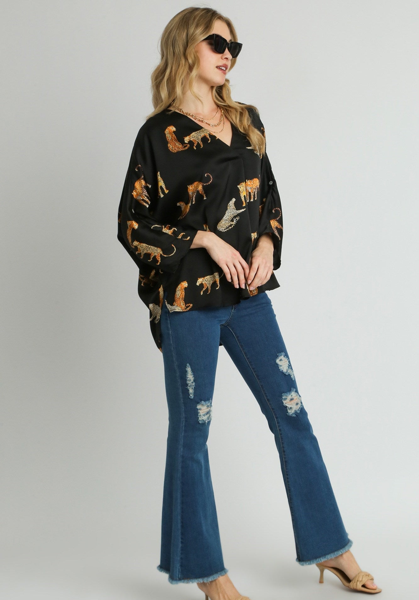 Time Is Ticking Black Tiger Blouse