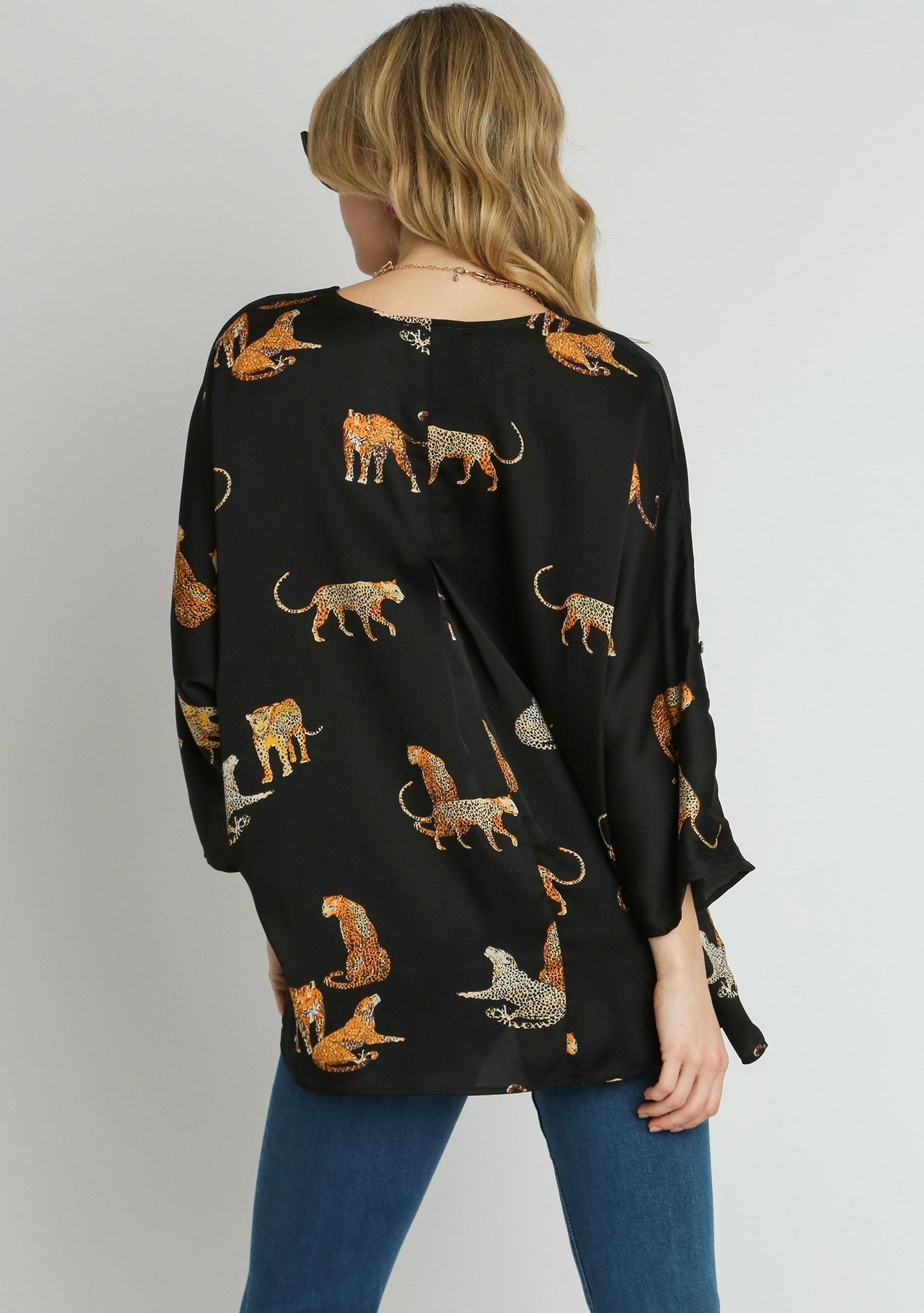 Time Is Ticking Black Tiger Blouse