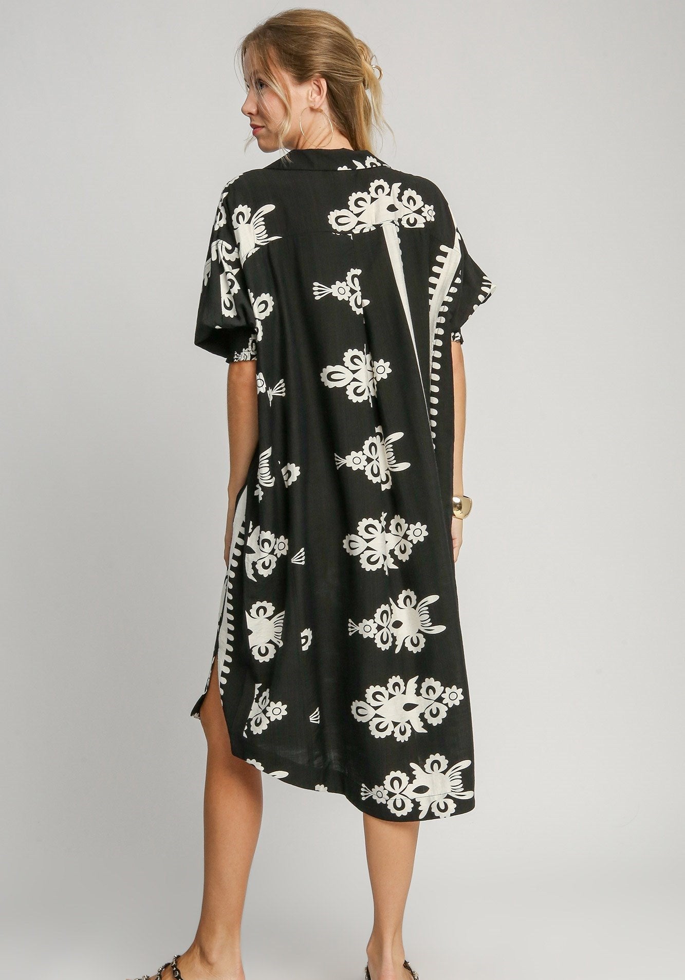 40% Off - At Your Pace Black Boho Print Dress