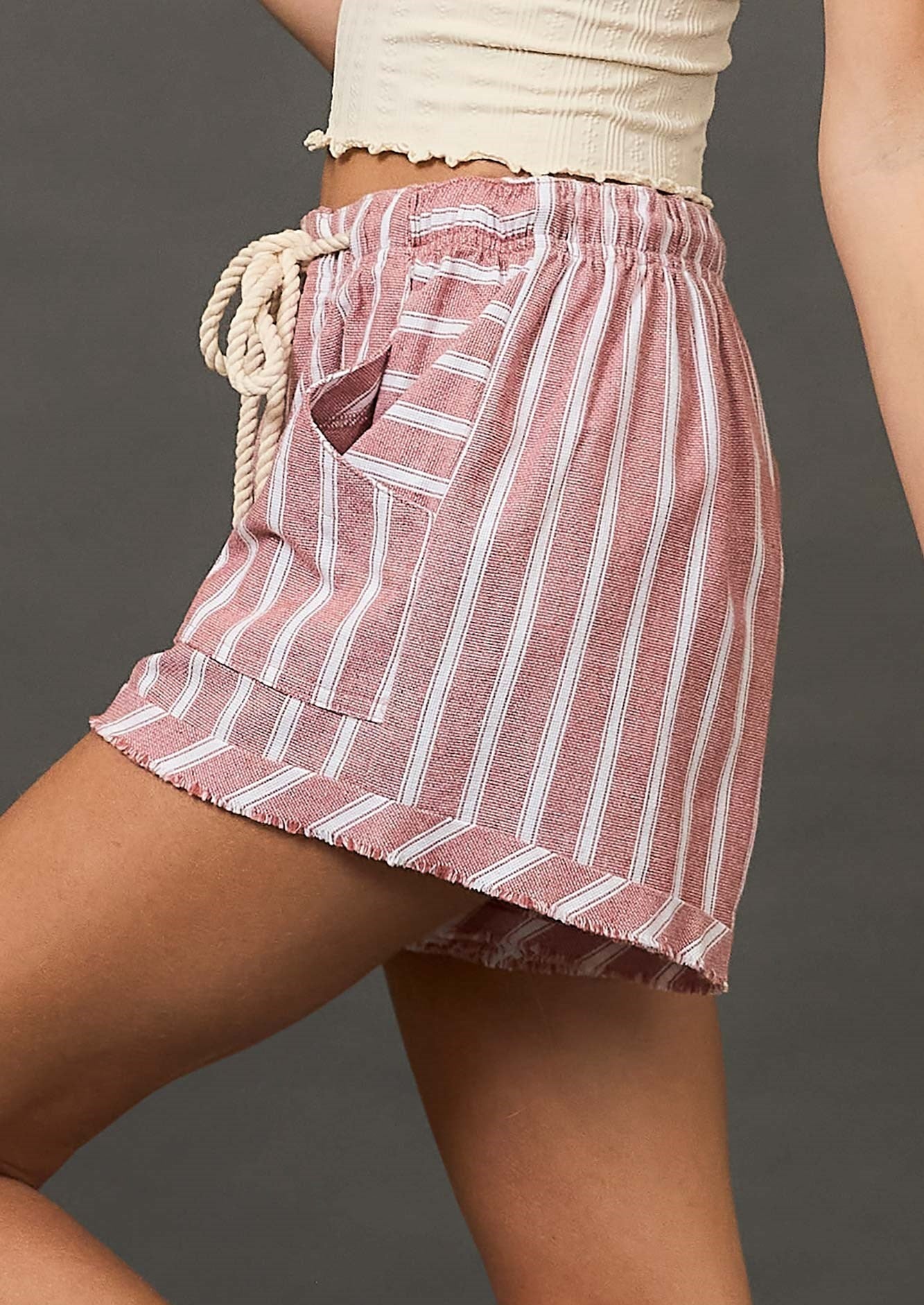 Don't Be Salty Red Striped Shorts