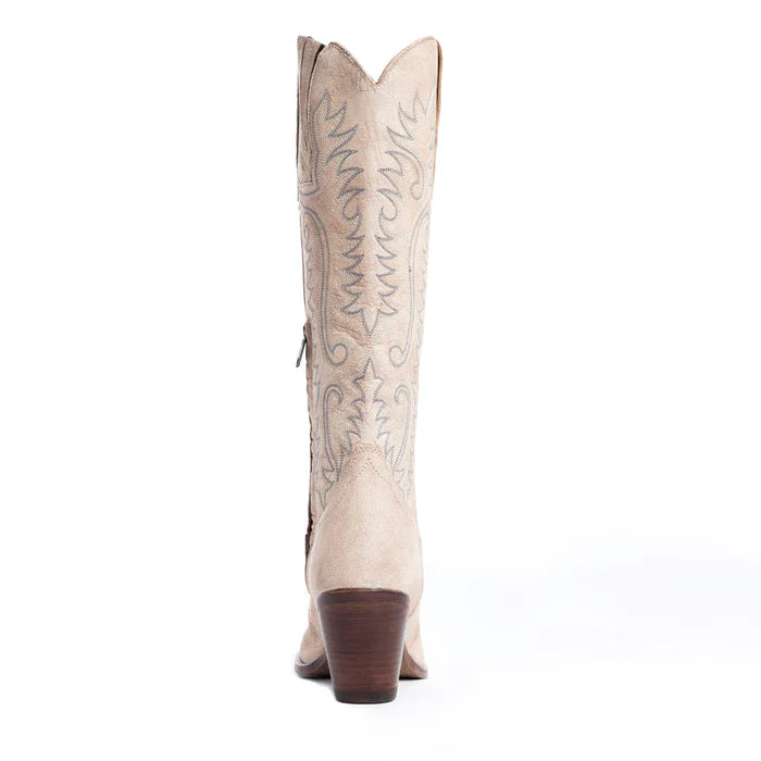 RESTOCK MYRA Ivory Embroidered Leather Boots