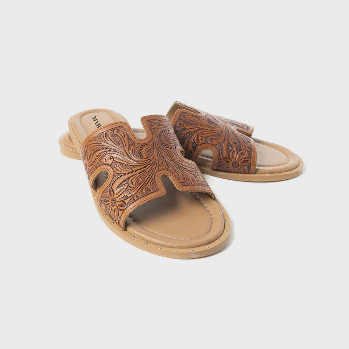 MYRA Tooled Leather Sandals