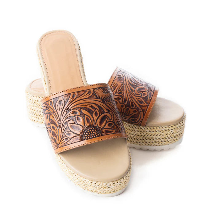 MYRA Tooled Leather Platforms