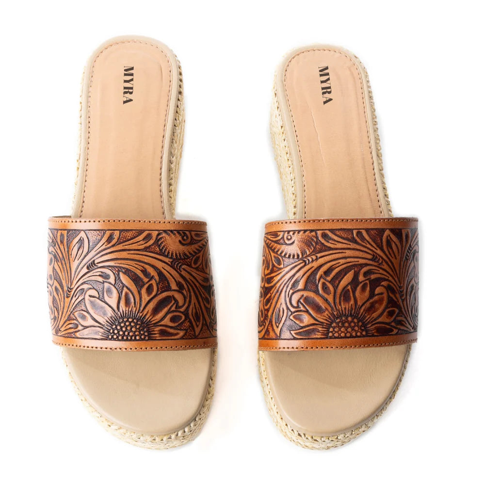 MYRA Tooled Leather Platforms