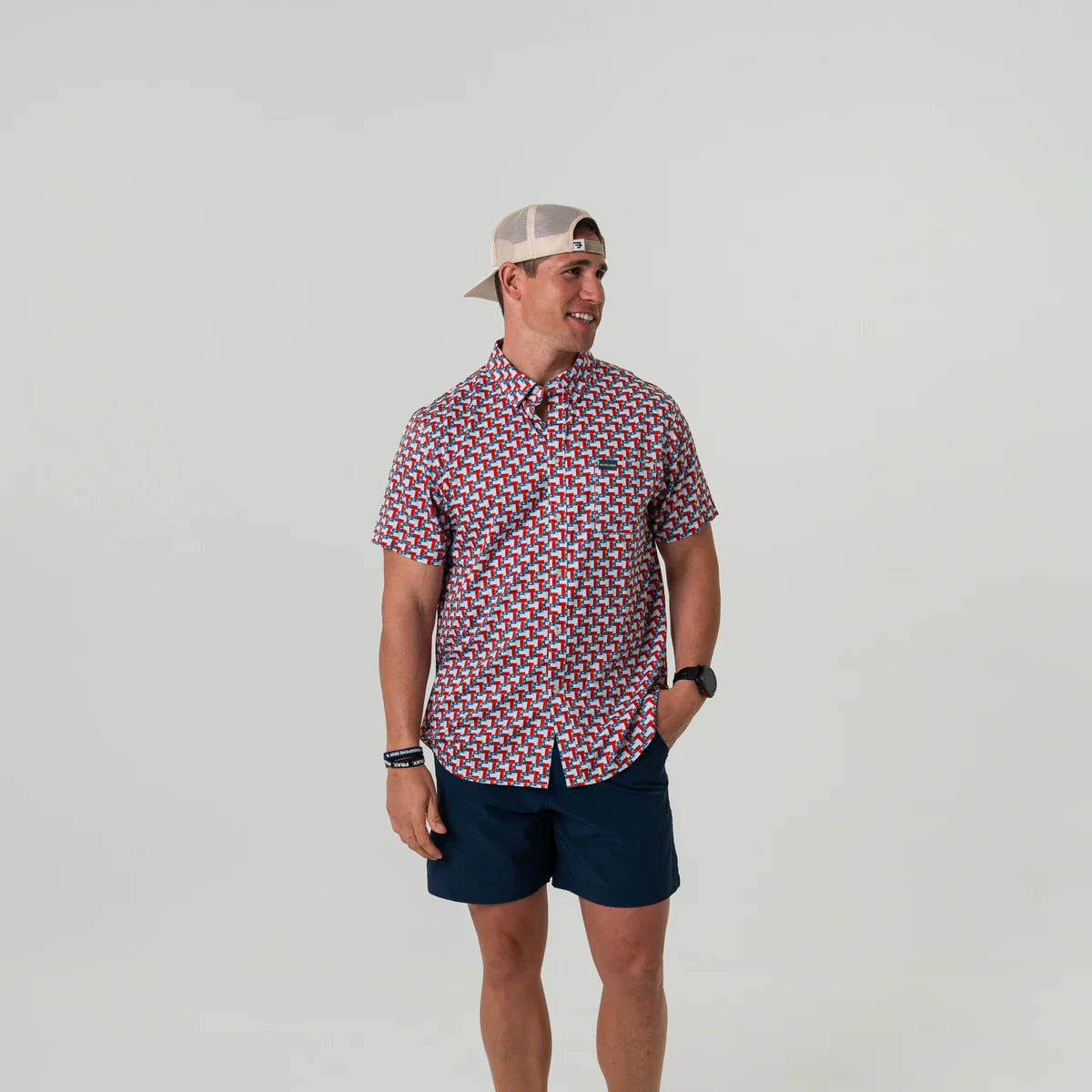 RESTOCK Texas Flags Burlebo Button Up
